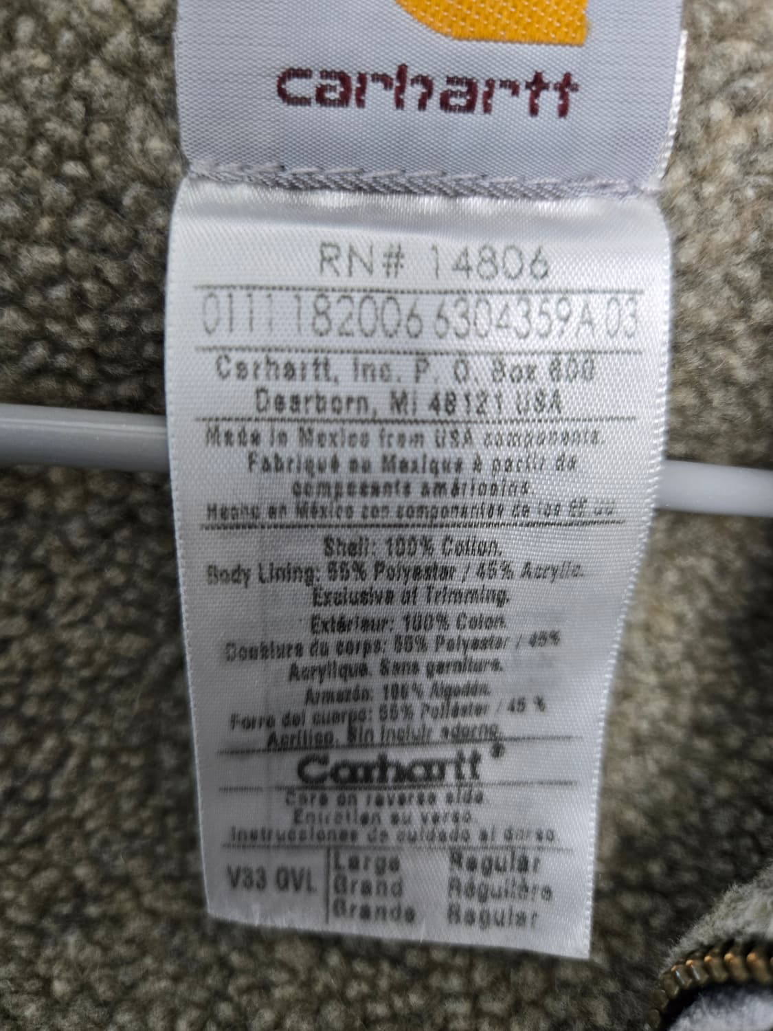 칼하트 베스트 V33 샌드스톤 캔버스 GVL 상품이미지4