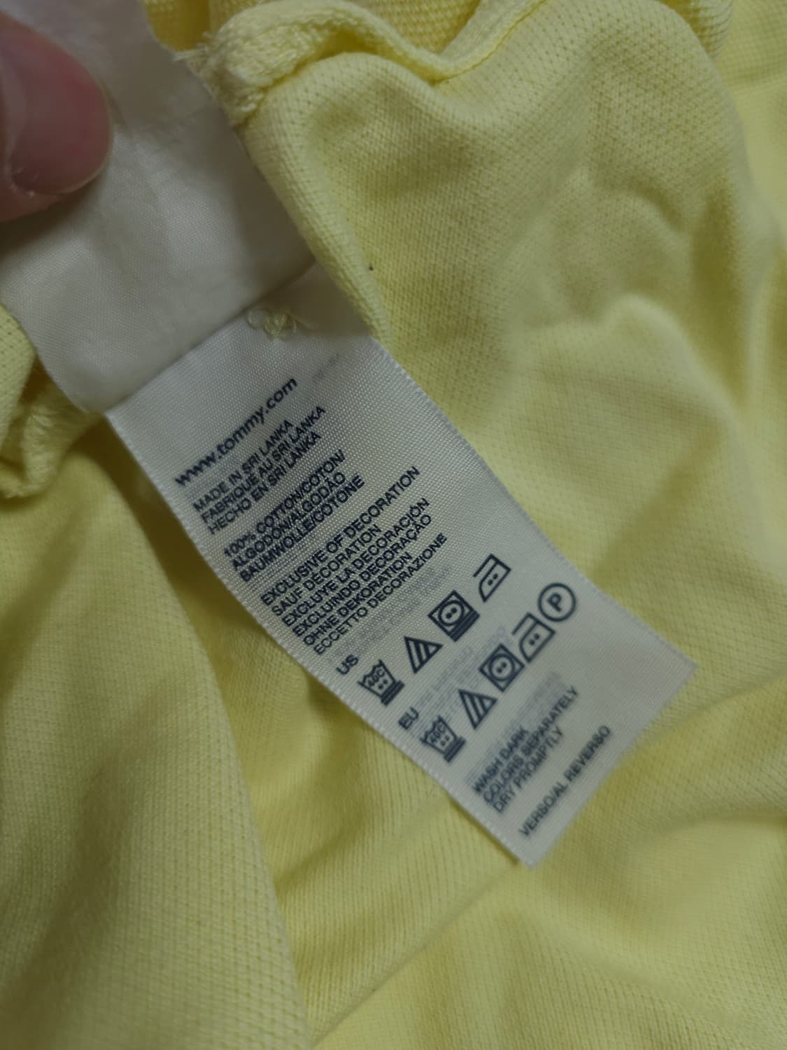 ​[XL] 타미힐피거 옐로우 코튼 피케 폴로 셔츠 상품이미지5