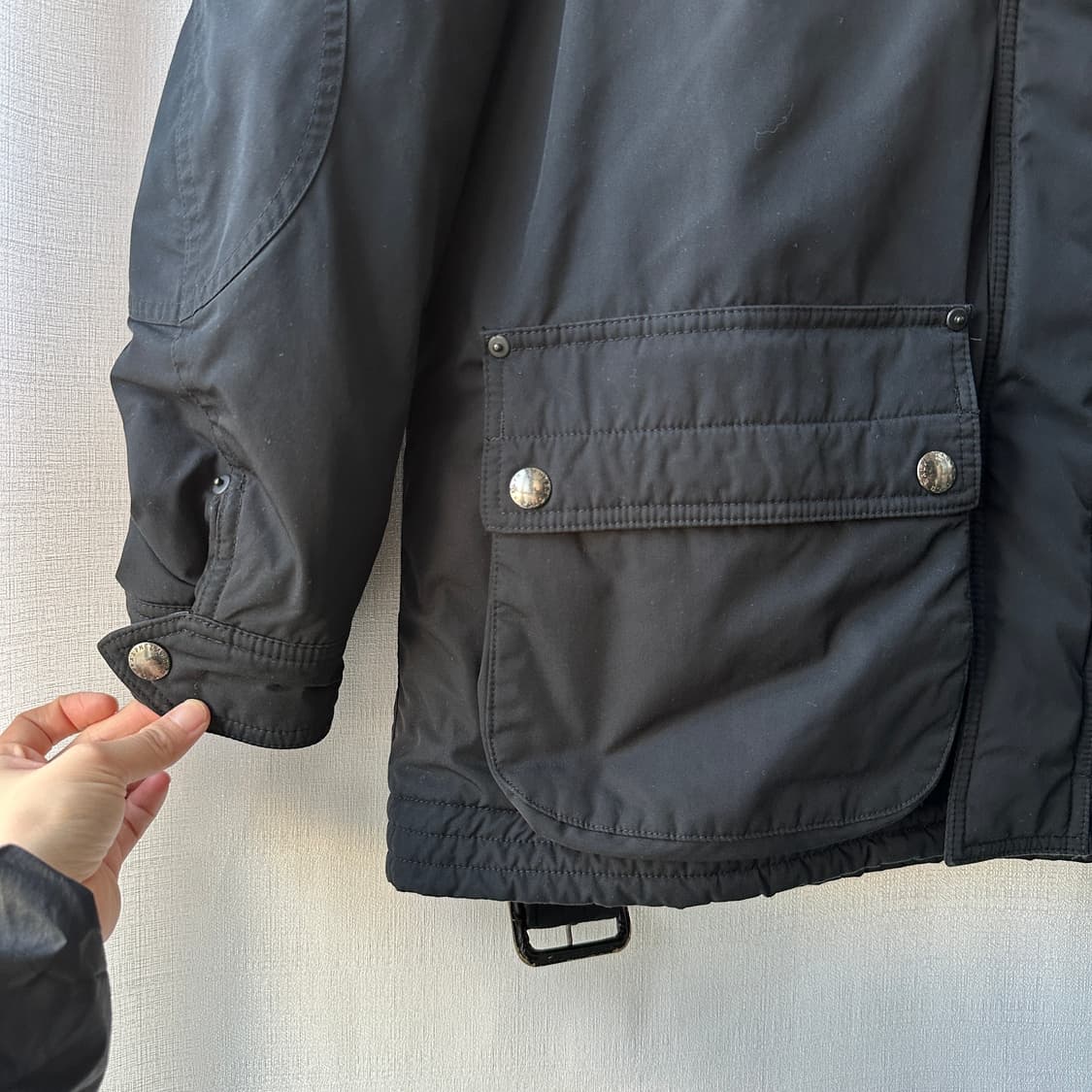 폴로 랄프로렌 소가죽 트림 벨티드 패딩 필드 자켓 블랙 XL 상품이미지3