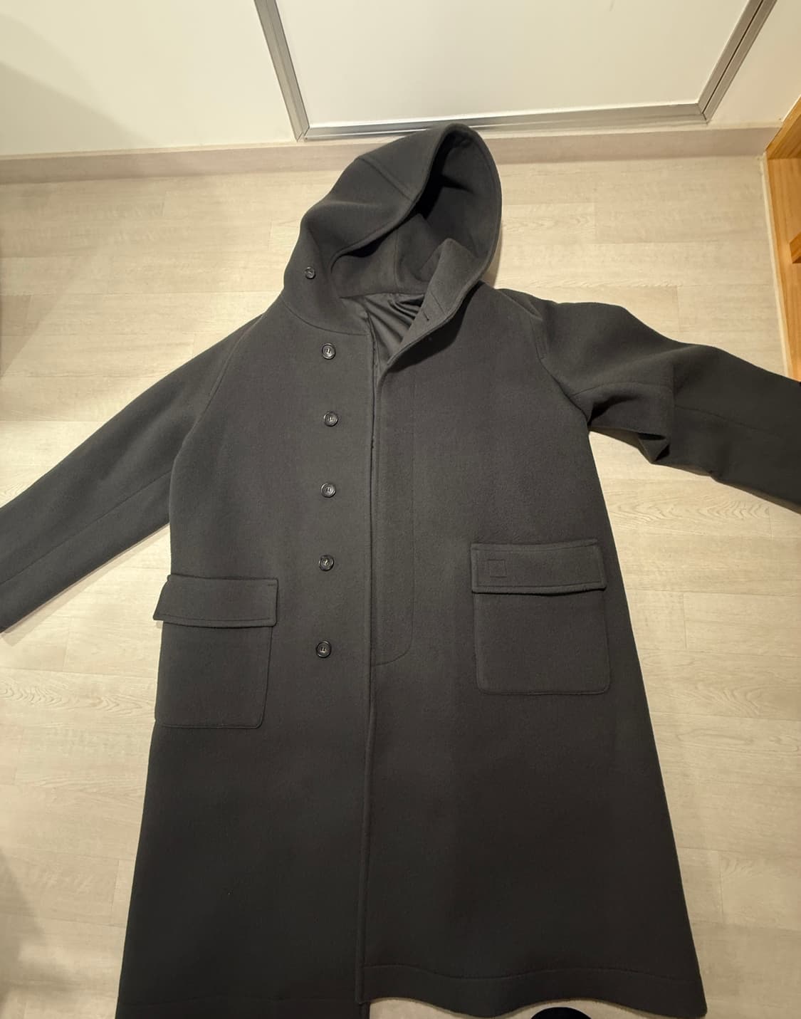 [L]홀리선 후드 코트 차콜 그레이 상품이미지2