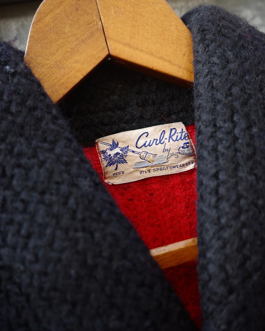 50s Curl-rite 투톤 헤비울 컬링 스웨터 상품이미지3