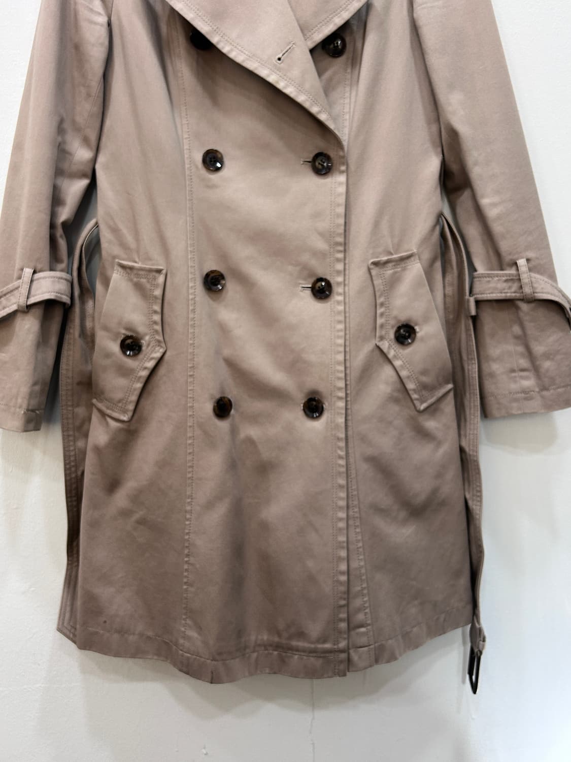 [55-66] 제시뉴욕 베이지 트렌치코트 여성 66사이즈 상품이미지4
