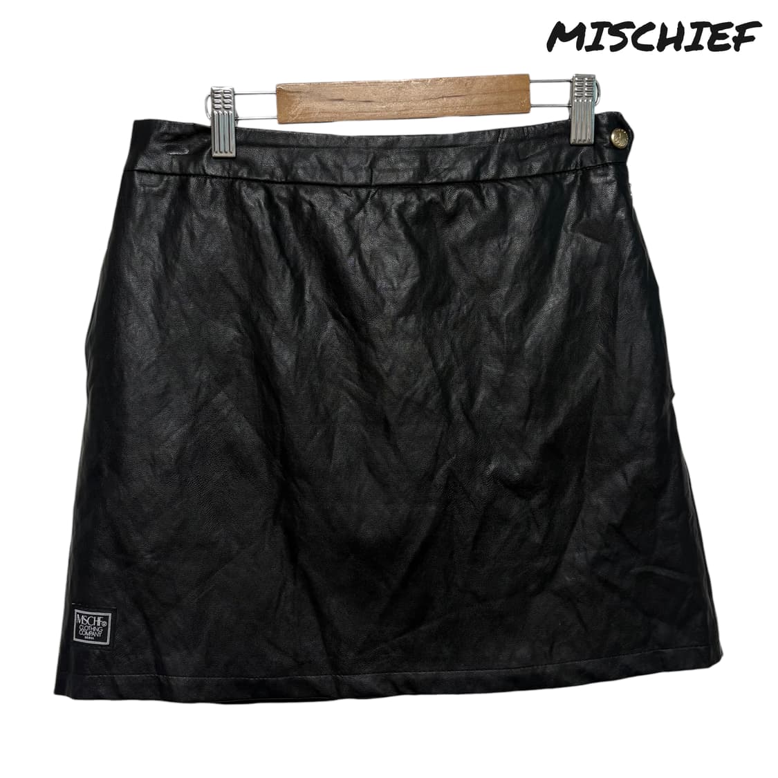 3833 미스치프 블랙 가죽 미니스커트 숏스커트 상품이미지1