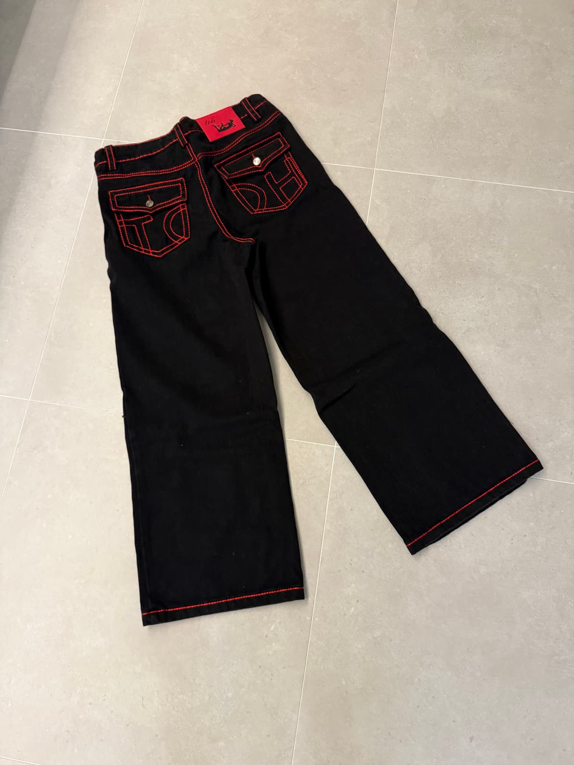 [ONE SIZE] Toh 체리 스티치 로우 라이즈 데님 팬츠 상품이미지5