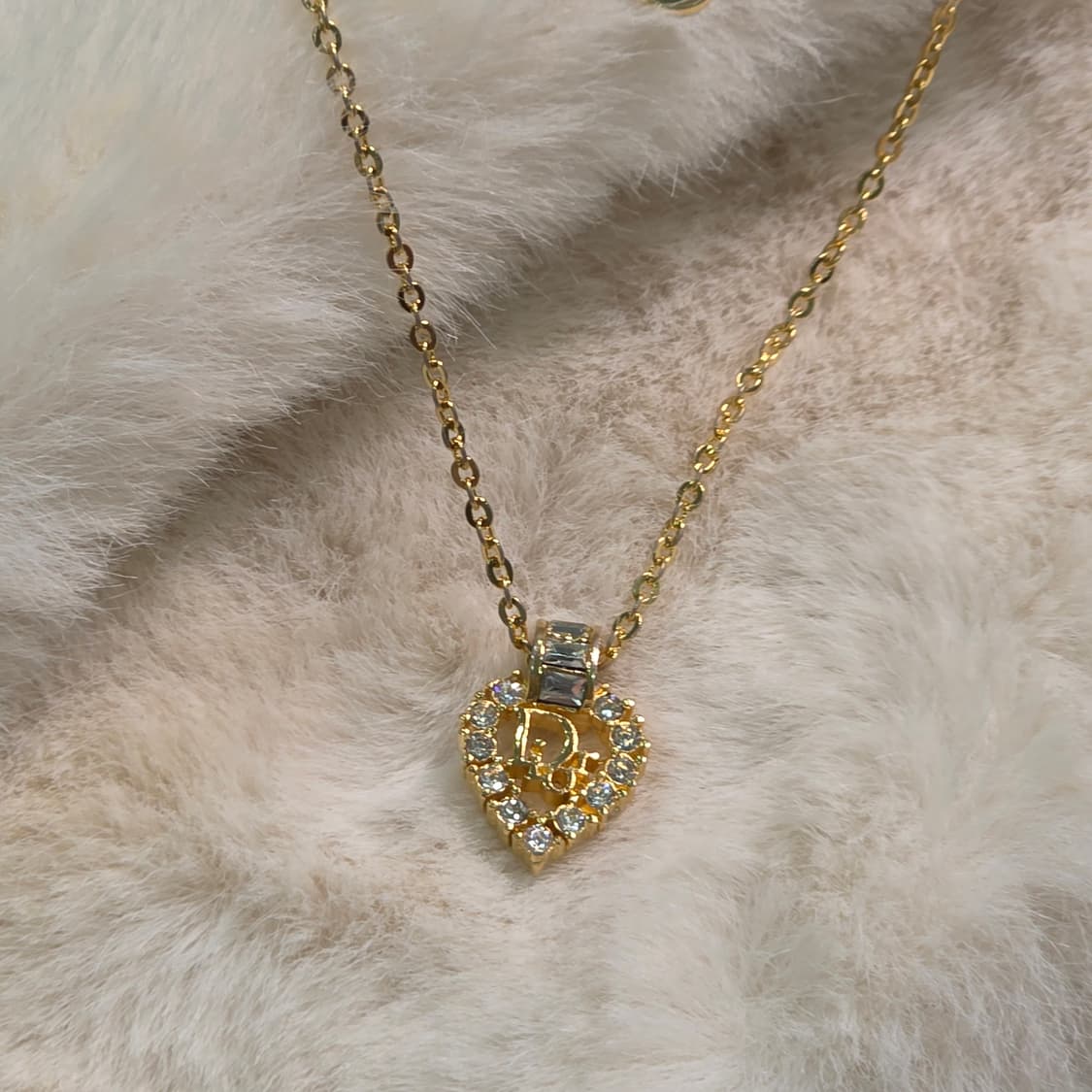 크리스찬 디올 하트 큐빅 DIOR 로고 목걸이 상품이미지5
