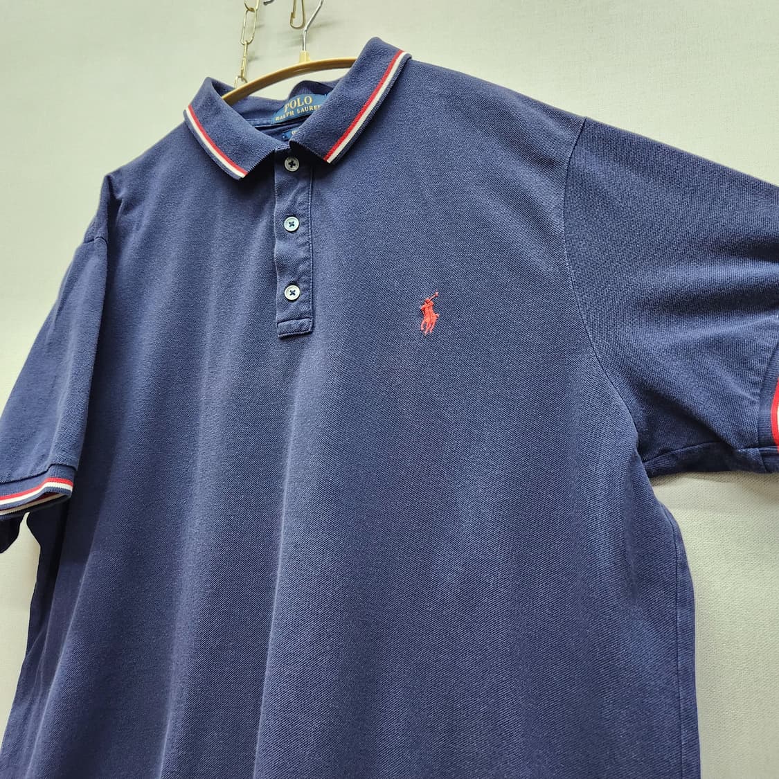 폴로랄프로렌 로고자수 소매 배색 반팔카라 XL(XL) 상품이미지3