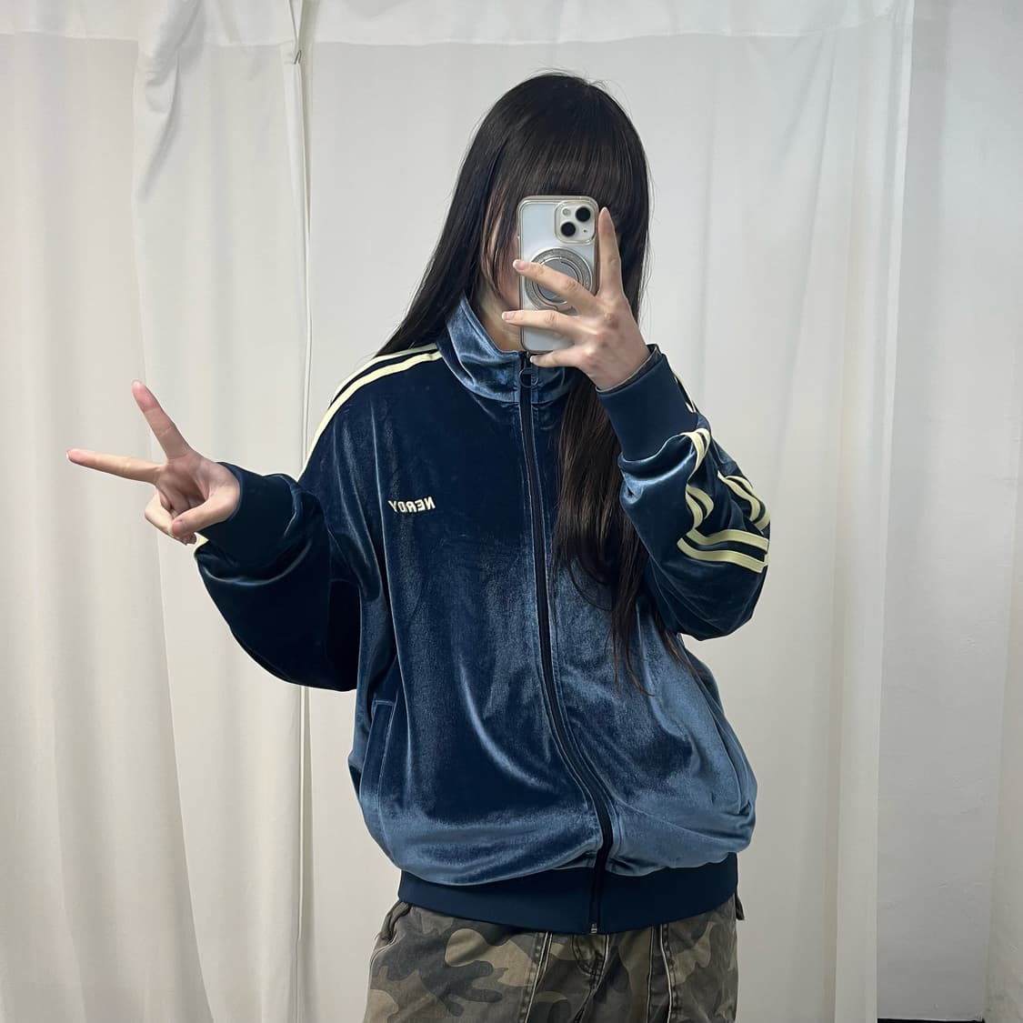 NERDY Blue Velour Track Jacket 상품이미지2