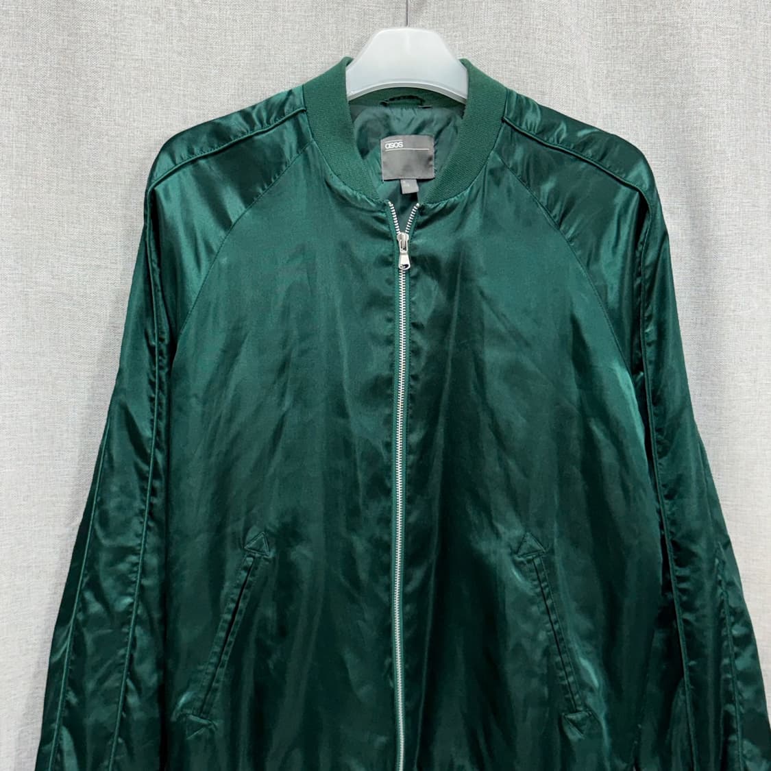 [F] ASOS 아소스 그린 샤틴 스타디움 자켓 상품이미지3