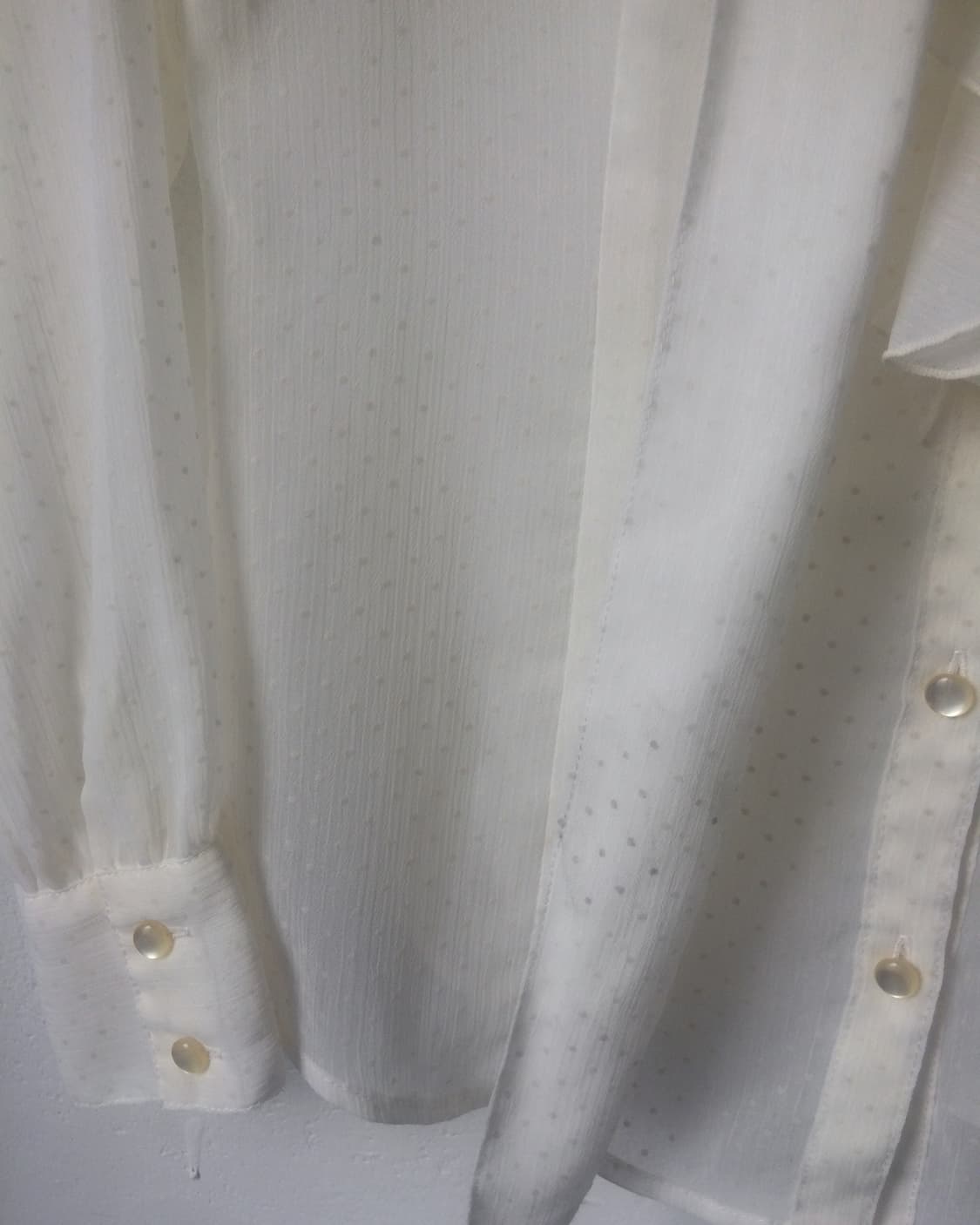 Dot pattern tied see through blouse 상품이미지5
