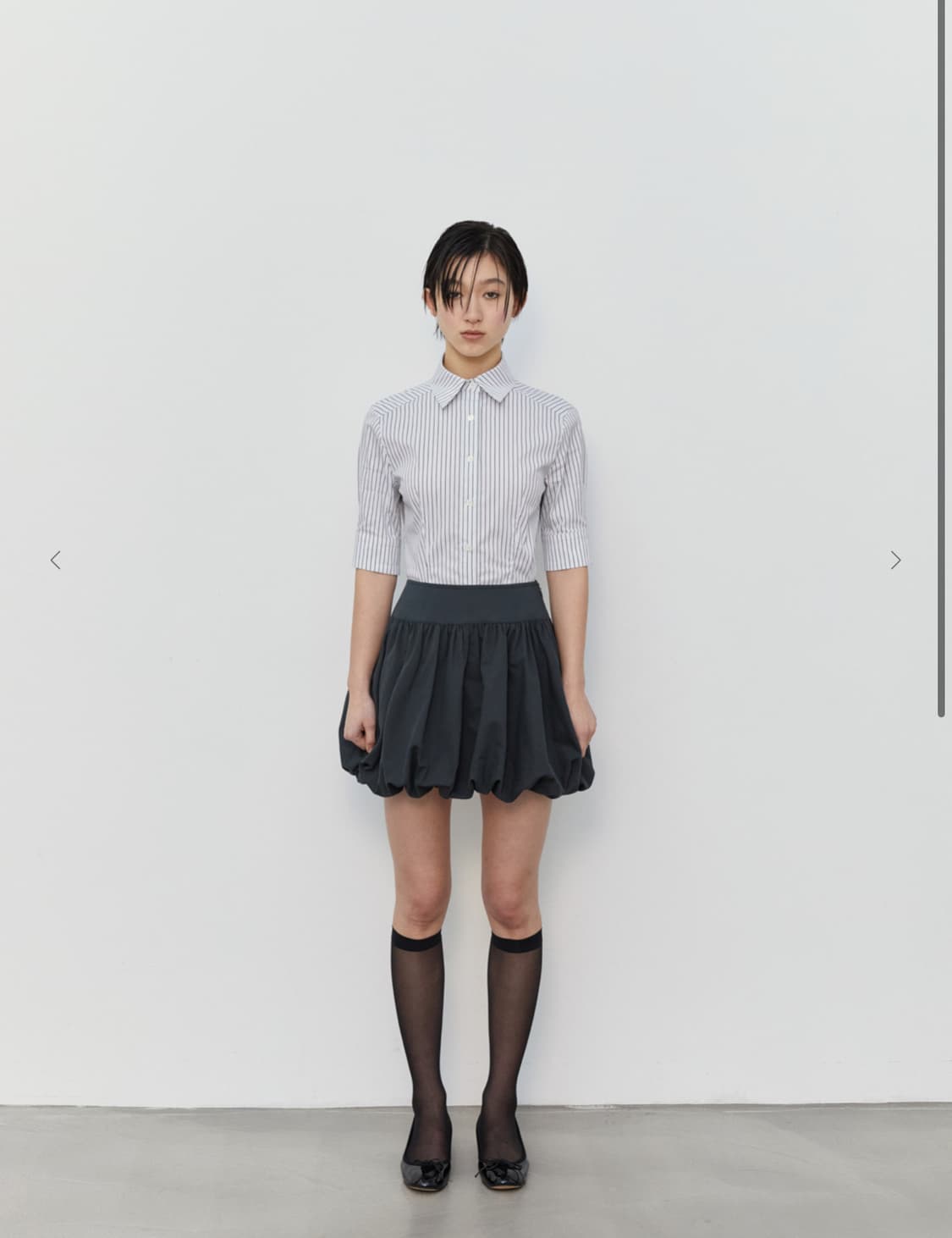 (아일릿 착용) 버뮬라 solid half shirt (stripe) 상품이미지1