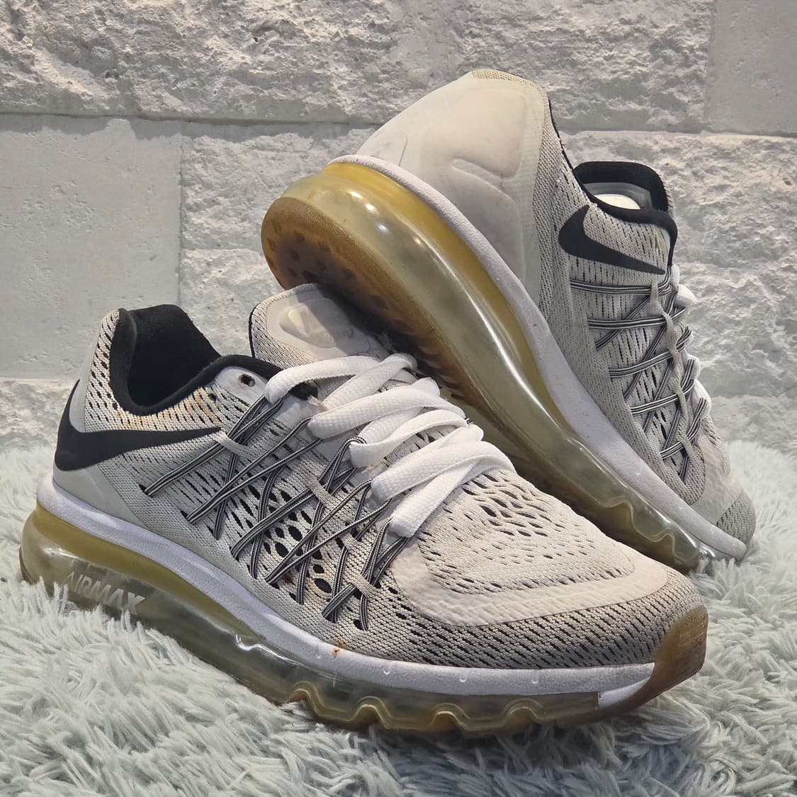 2w-2:나이키 에어맥스 2015 화이트-블랙 24cm 상품이미지4