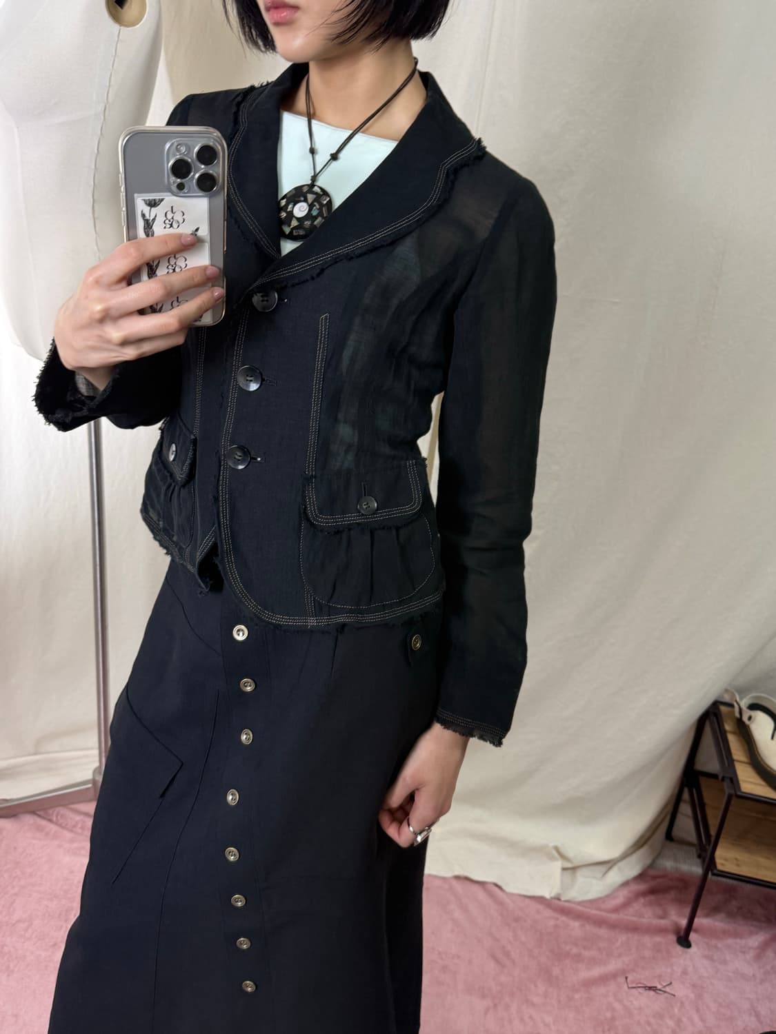 Sutjeso 린넨 스티치 자켓 상품이미지3