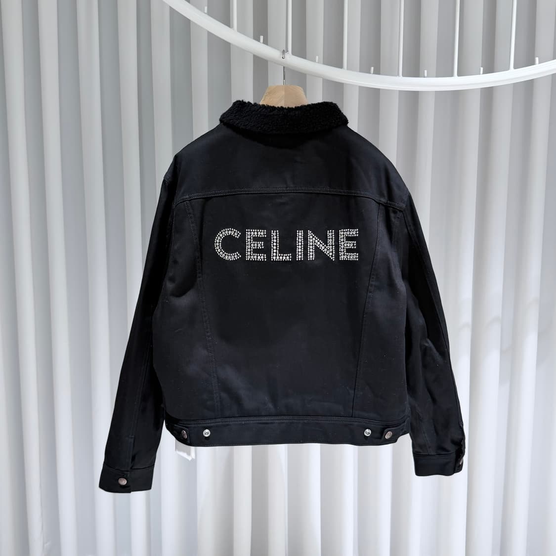 (A+/XL) / 셀린느 시퀀 로고 데님 트러커 봄버 블루종 자켓 상품이미지4