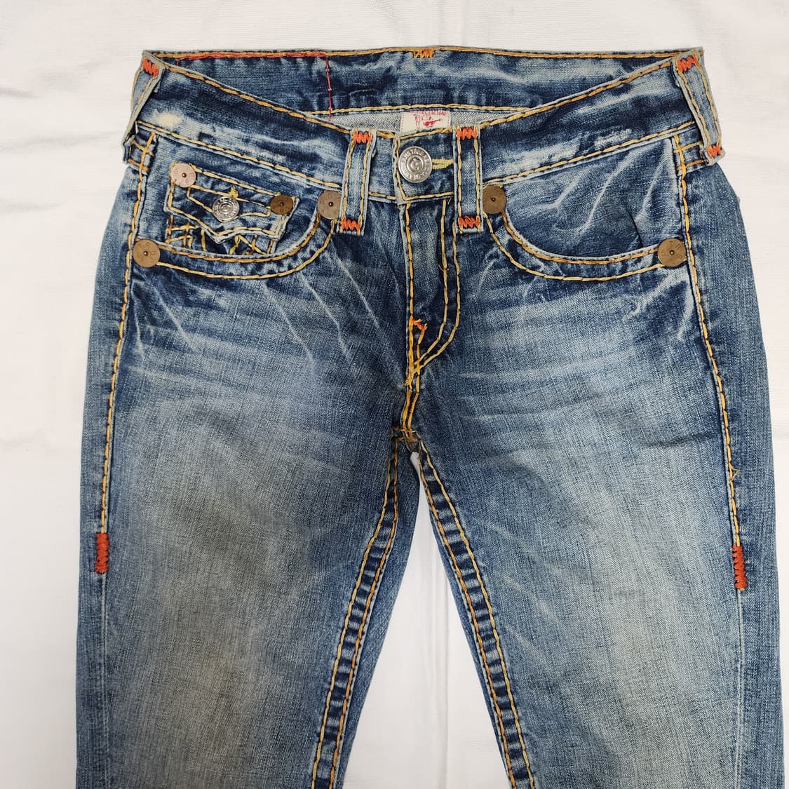 트루릴리젼 JOEY SUPER T Y2K 스티치 부츠컷 데님팬츠 상품이미지5