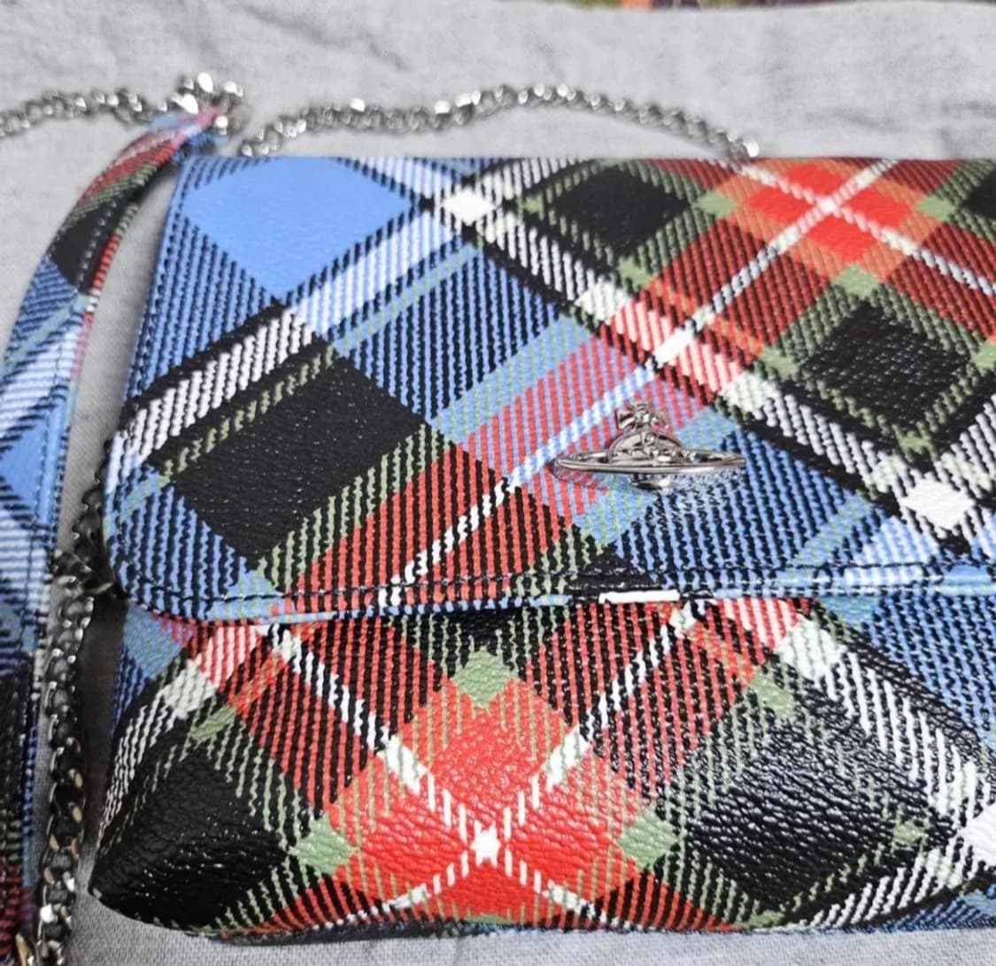 (새상품) 비비안웨스트우드 체크 플랩 스몰 체인백 상품이미지5