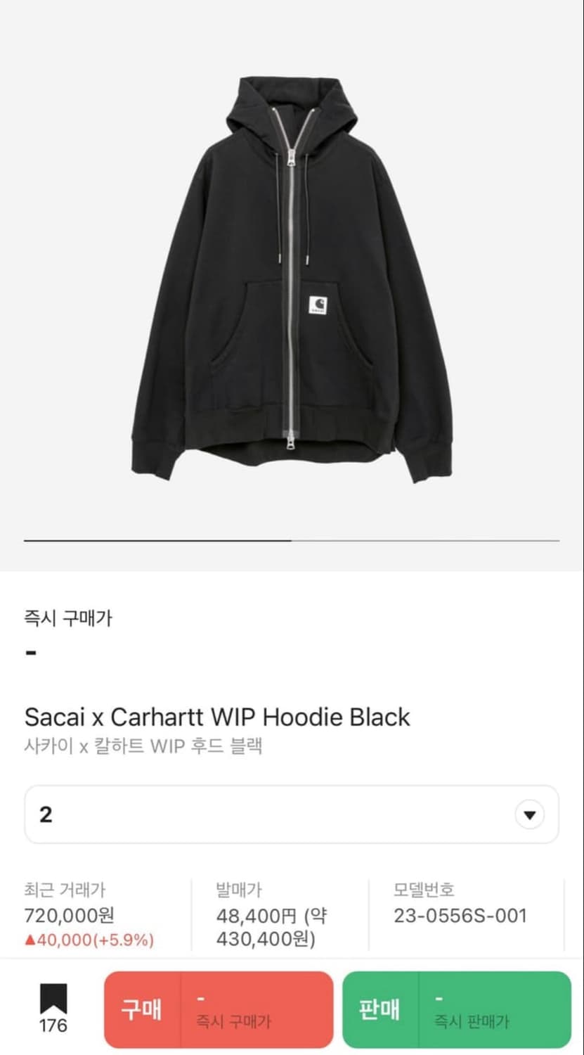[1] 사카이 칼하트 후드집업 상품이미지6