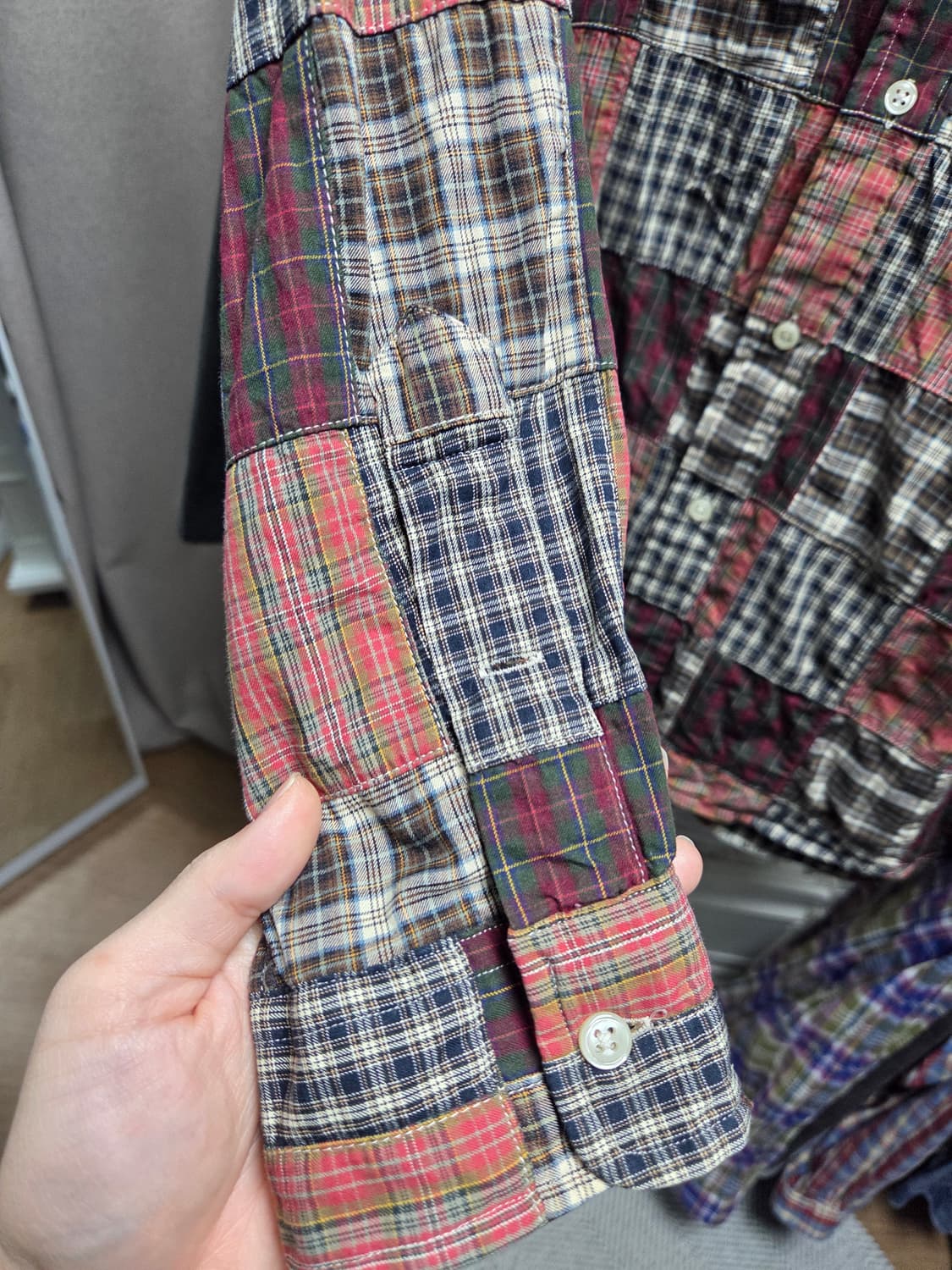 폴로 랄프로렌 패치워크 체크 셔츠 커스텀핏 xl 상품이미지7