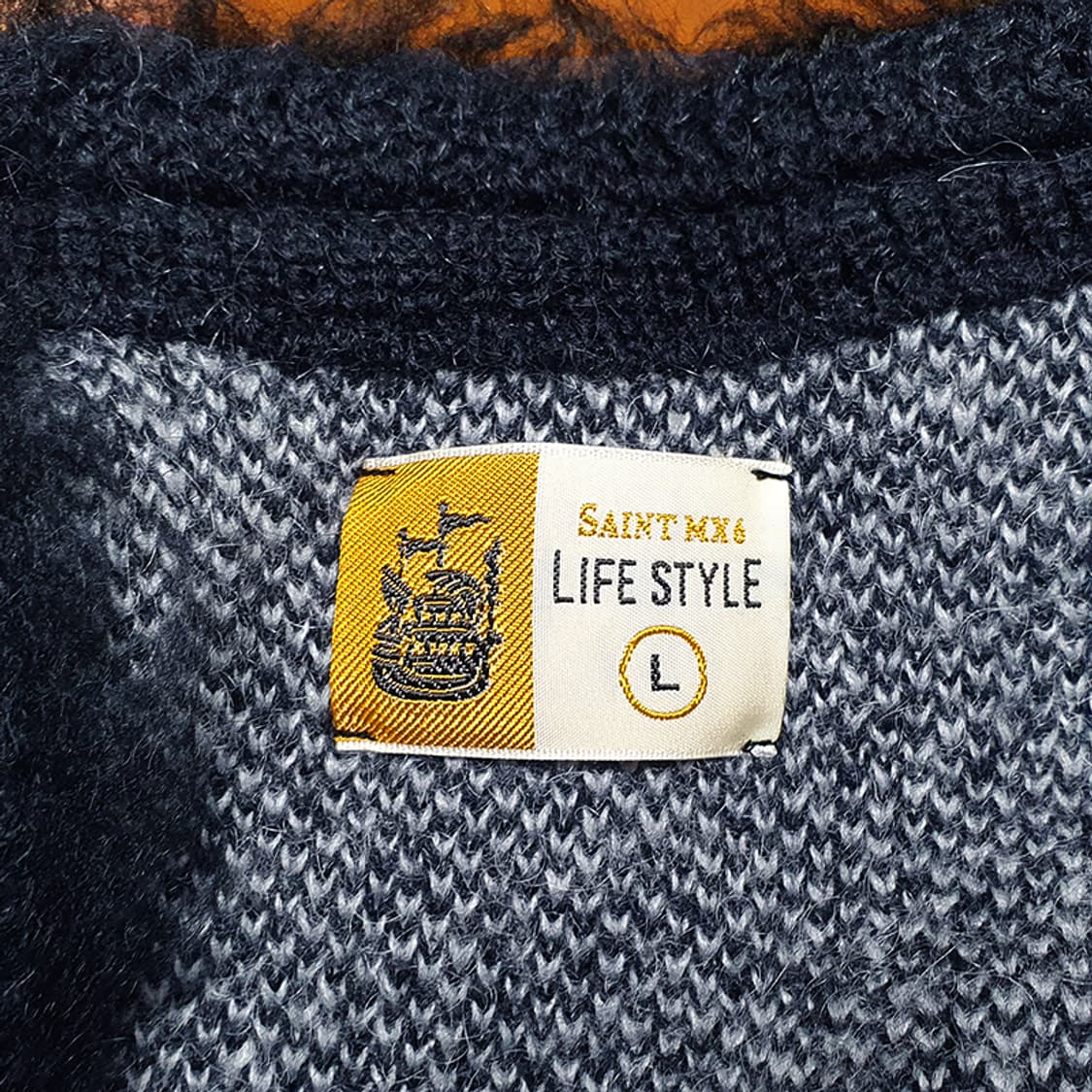 [L] 세인트미카엘 x 데님티얼스 모헤어 가디건 블랙 새제품 상품이미지3