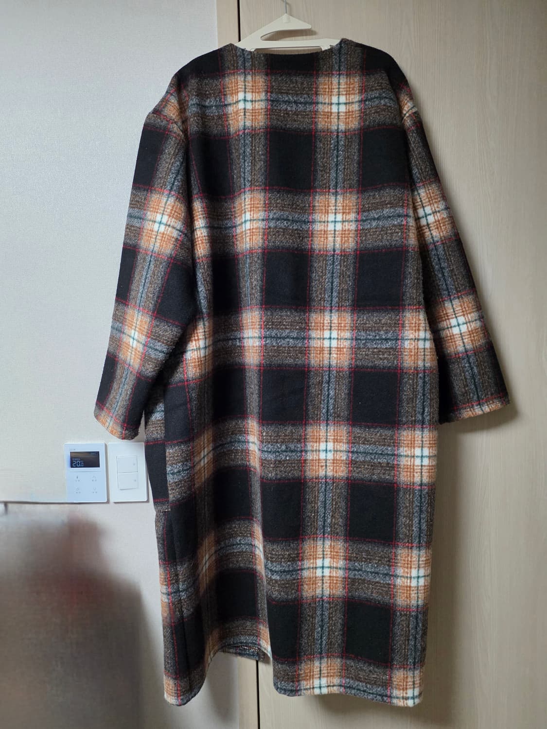 체크 롱코트 오버핏 105 상품이미지3