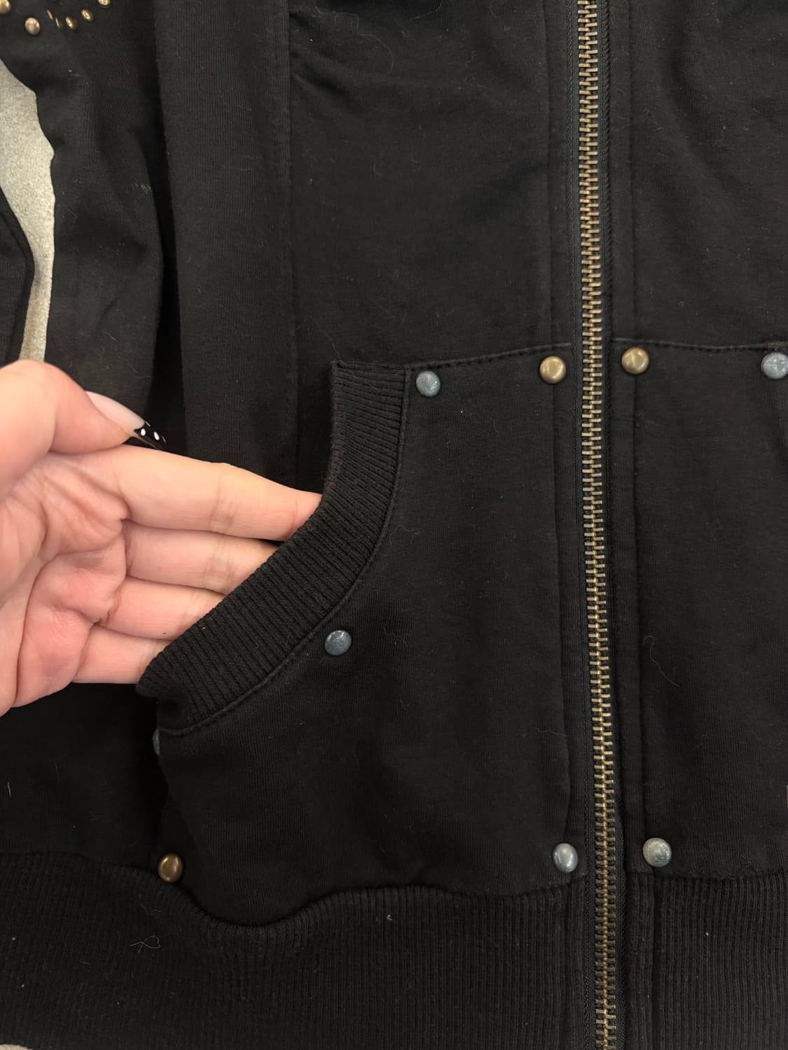 백프린팅 스터드 집업 상품이미지5