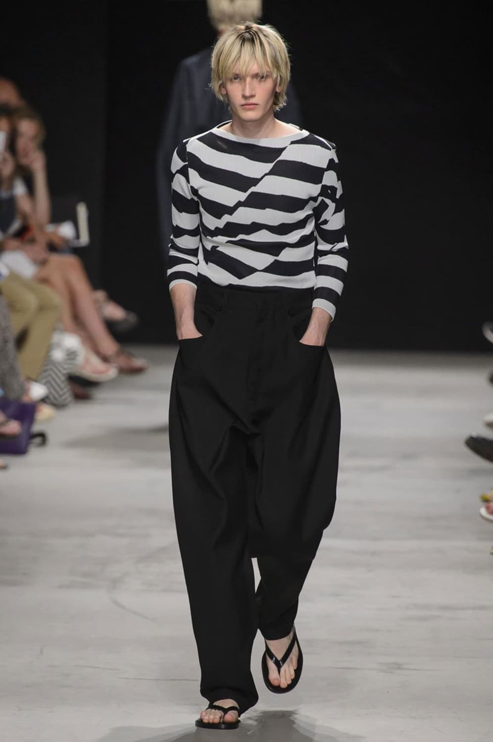 준지 하이웨이스티드 와이드팬츠 JUUN.J 사이드라인 바지 상품이미지1