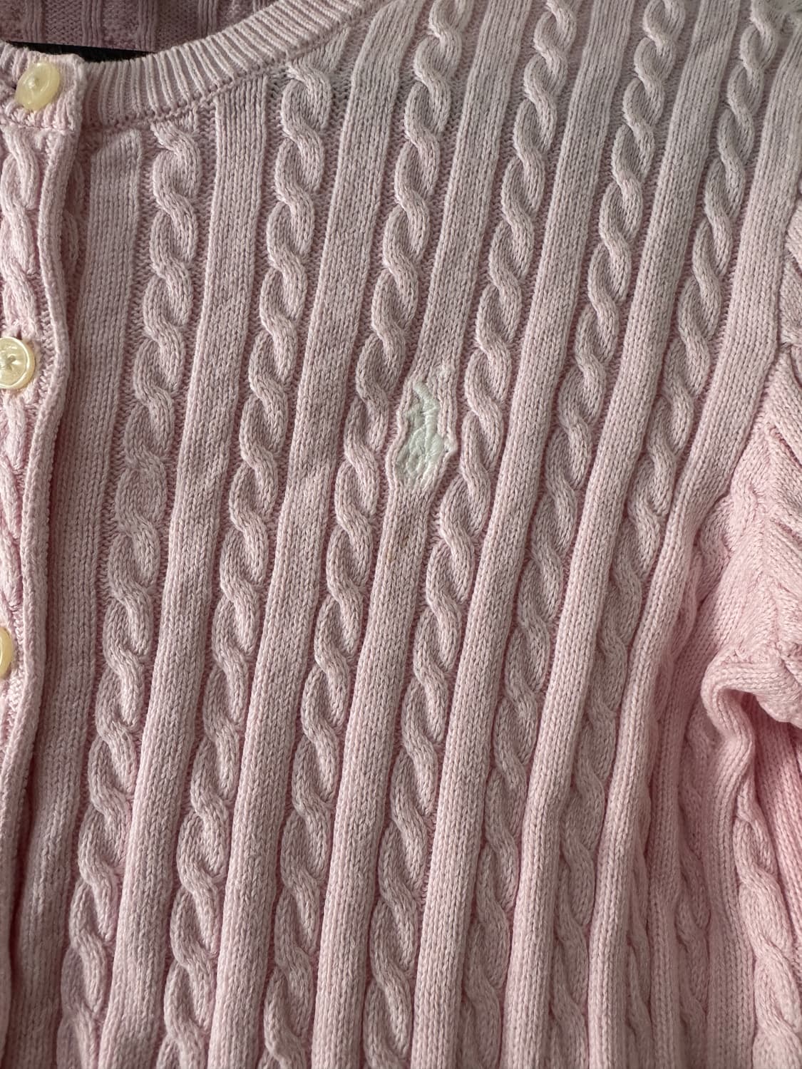 정품인증!! 폴로 랄프로렌 키즈 케이블 핑크 가디건 X 상품이미지4