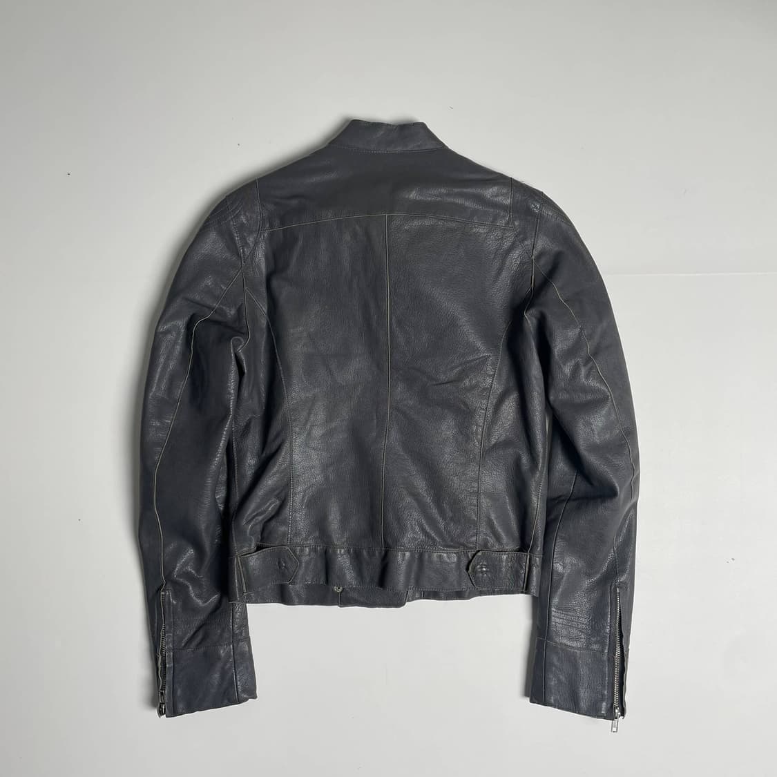 Marco tagliaferri 그레이 가죽크롭 라이더 자켓(italy) 상품이미지8
