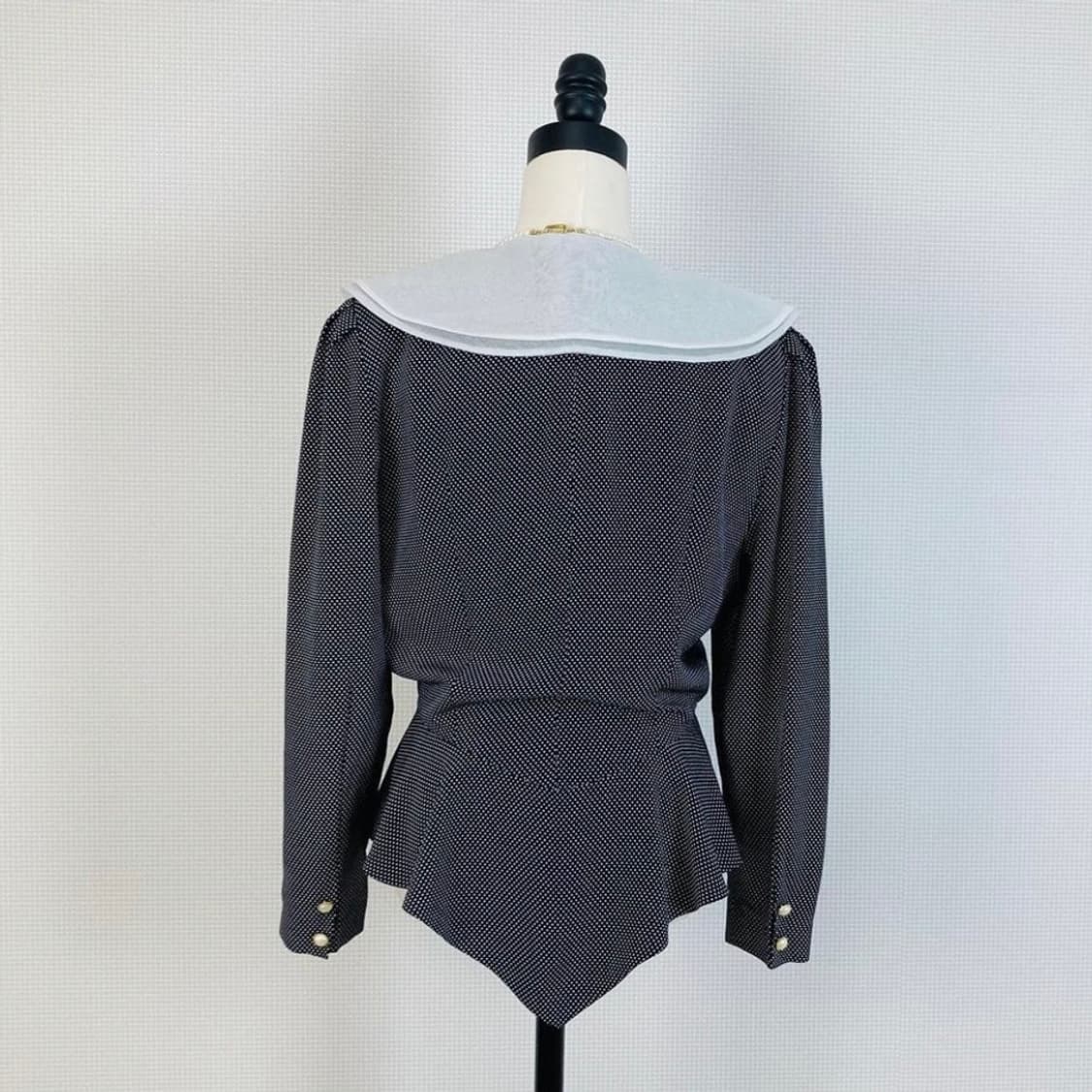 빈티지 ) 더블오간자카라 도트블라우스 자켓 상품이미지6