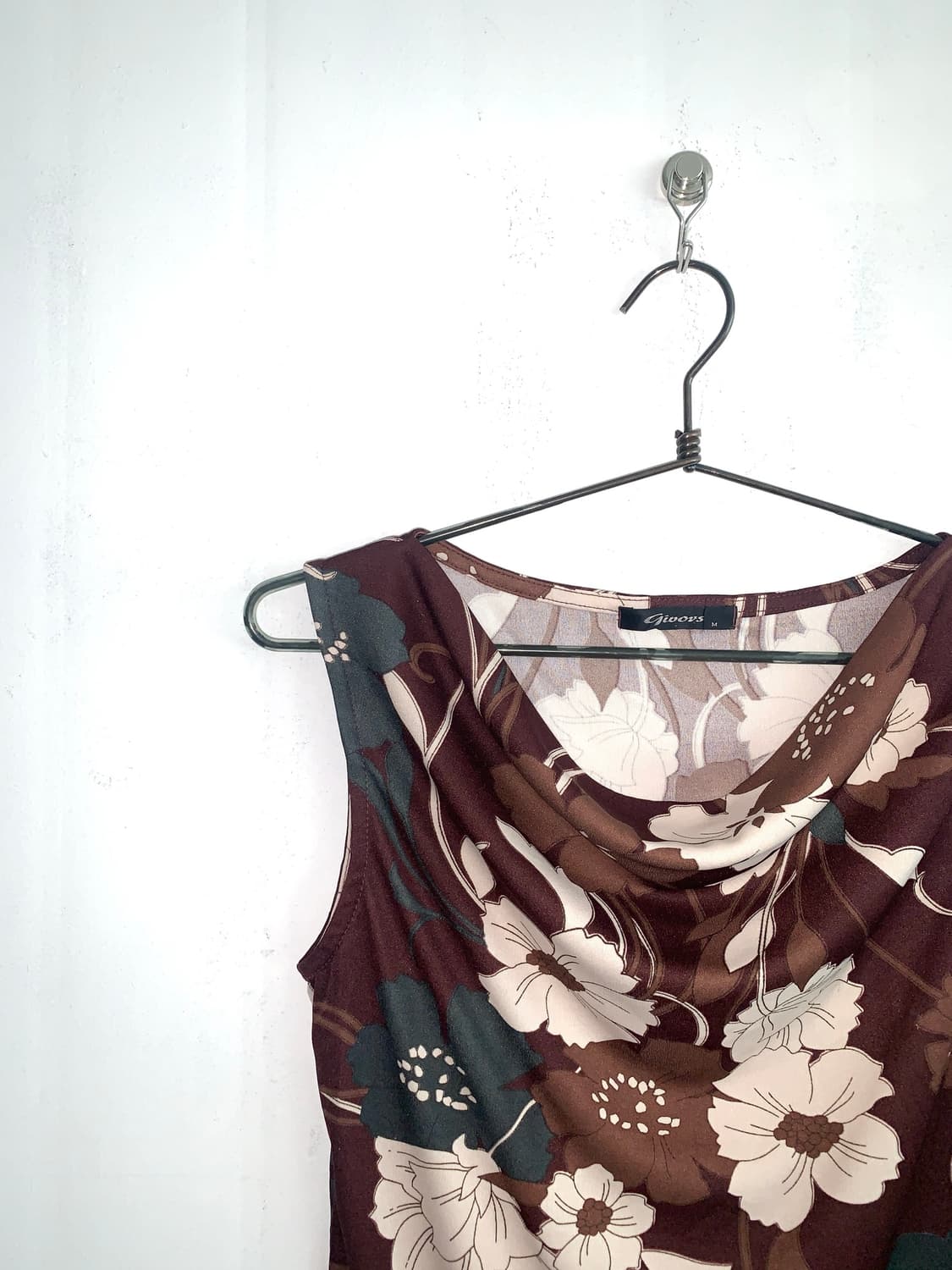 Burgundy Brown Cowl Neck Sleeveless 상품이미지9