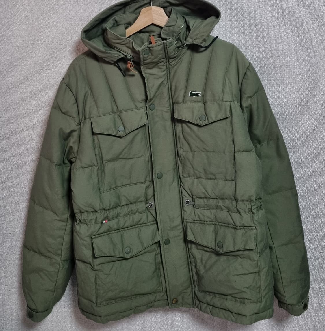 L (100) 라코스테 카키 덕다운 오리털패딩 상품이미지1