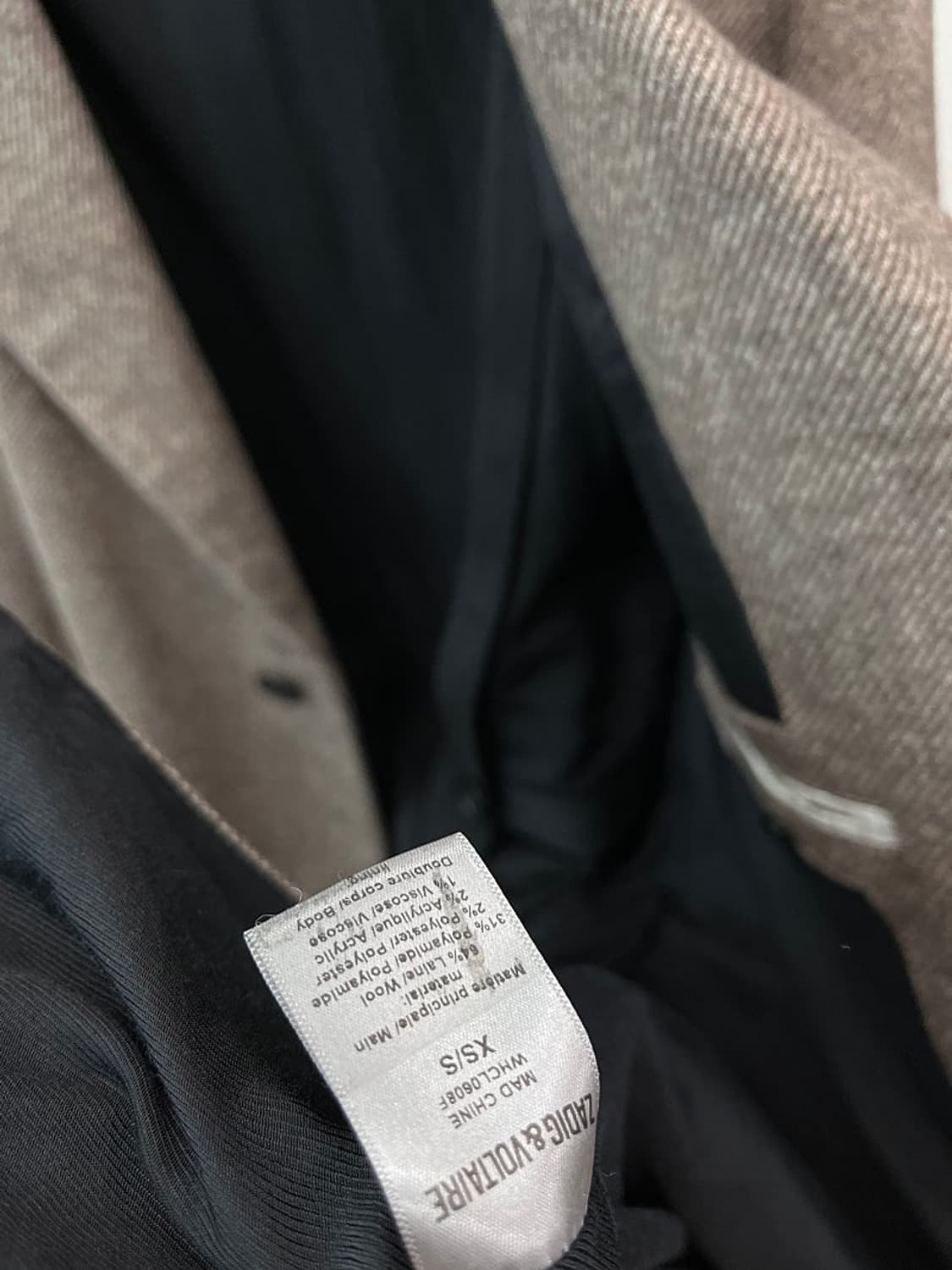 여) 쟈딕앤볼테르 벨벳카라 오버 울코트  상품이미지5