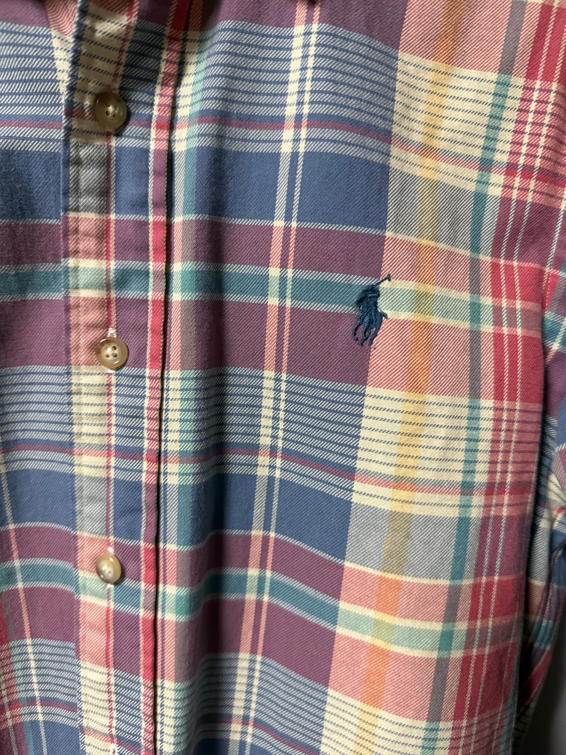 폴로 체크 코튼셔츠 M 상품이미지2