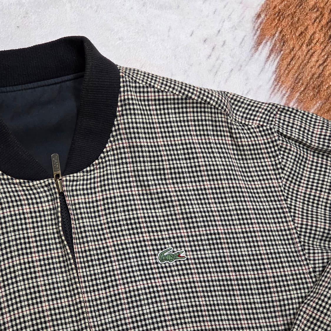 90S 서광 라코스테 리버시블 체크 블루종 자켓 상품이미지4