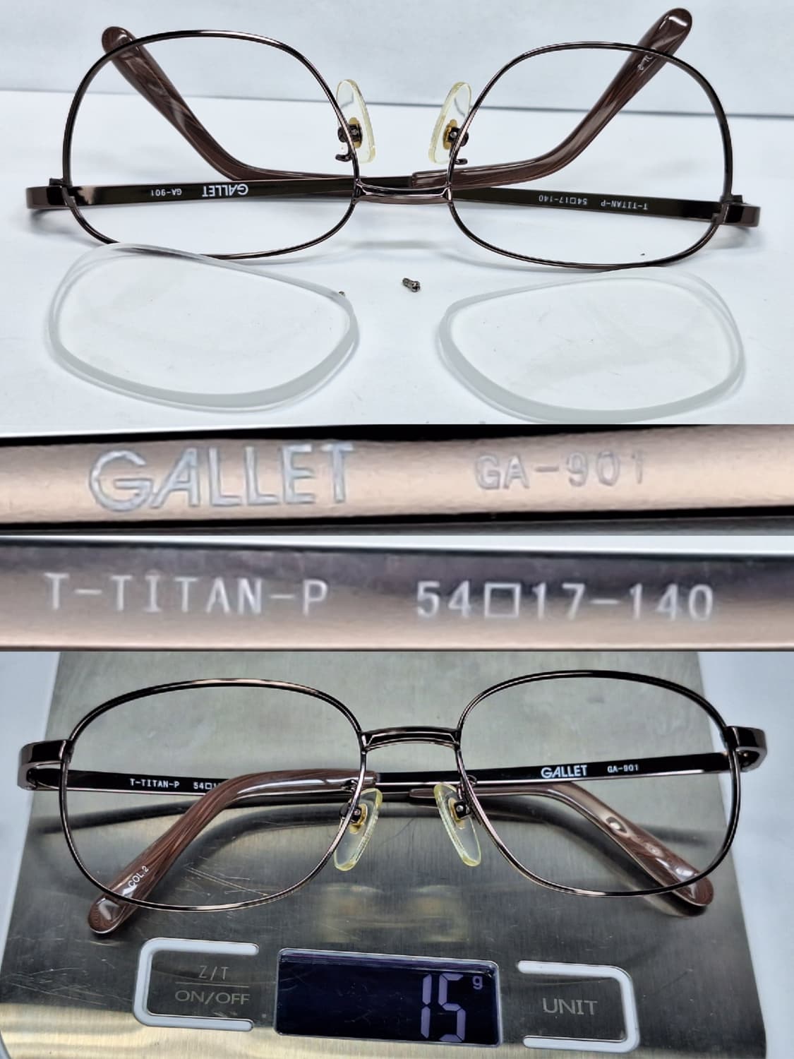 GALLET GA-901 T-TITAN-P 순 티타늄 클래식 안경 안경테 상품이미지4