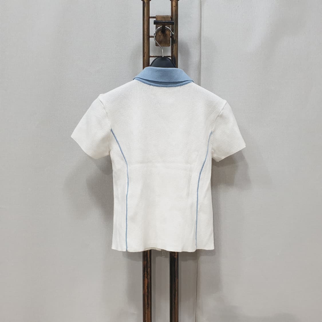 게스 여성 배색 반팔 집업 가디건 F 상품이미지4