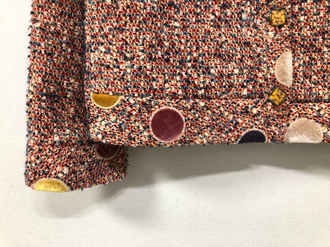 givy 기비 여성 울혼방 엔틱풍 도트 땡땡이 숄카라 트위드 자켓 44- 상품이미지4