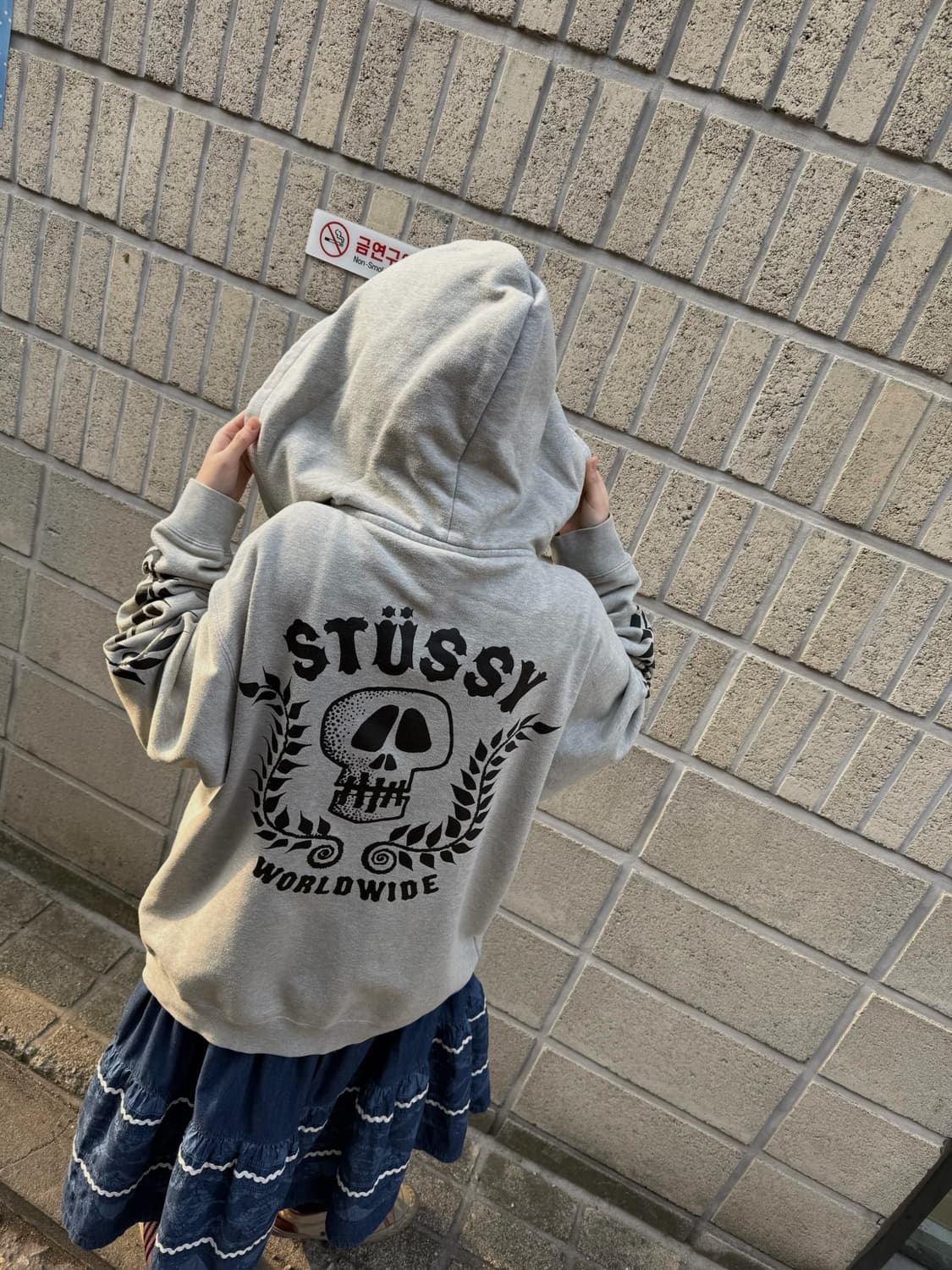 스투시 스컬 로고 디테일 후드집업 상품이미지2