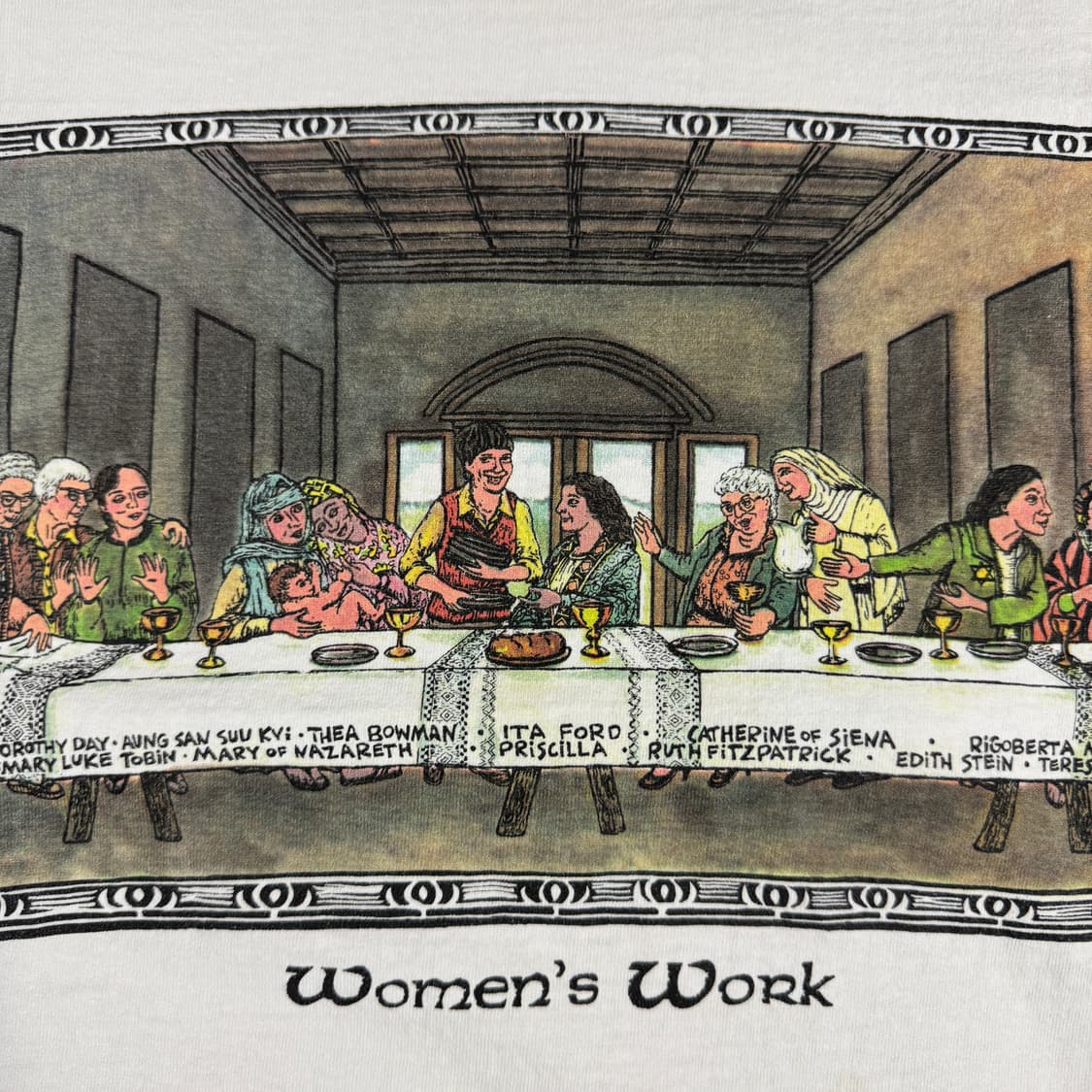 빈티지 90s  최후의 만찬 패러디 티셔츠 Women's Work 상품이미지4