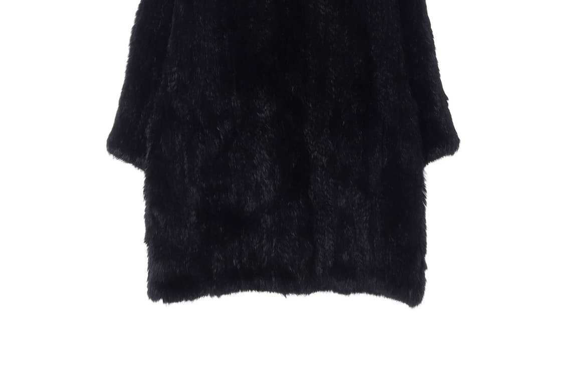 [S]띠어리 토끼털100% 블랙 라운드 모피코트 퍼자켓
 상품이미지3