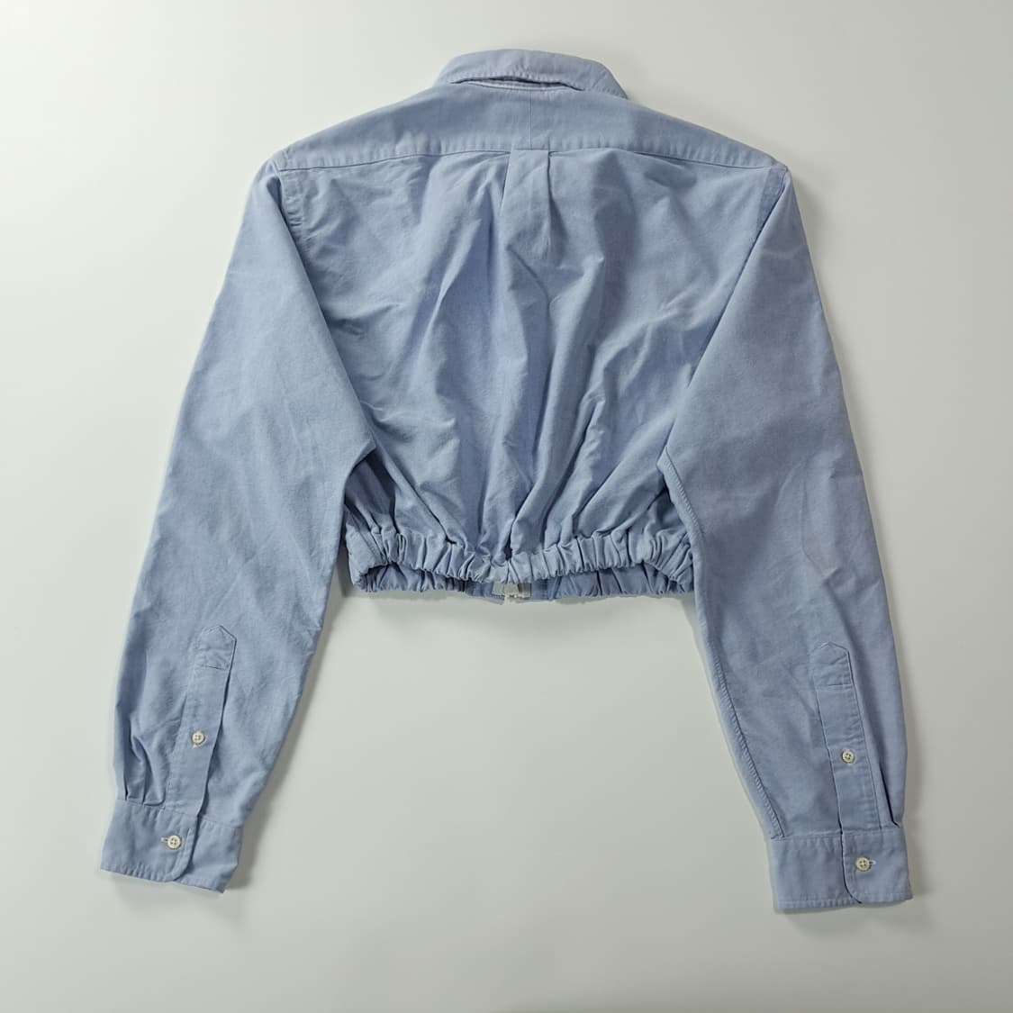 CK239 FREE 폴로 리메이크 클래식블루 크롭 셔츠 남방 상품이미지5