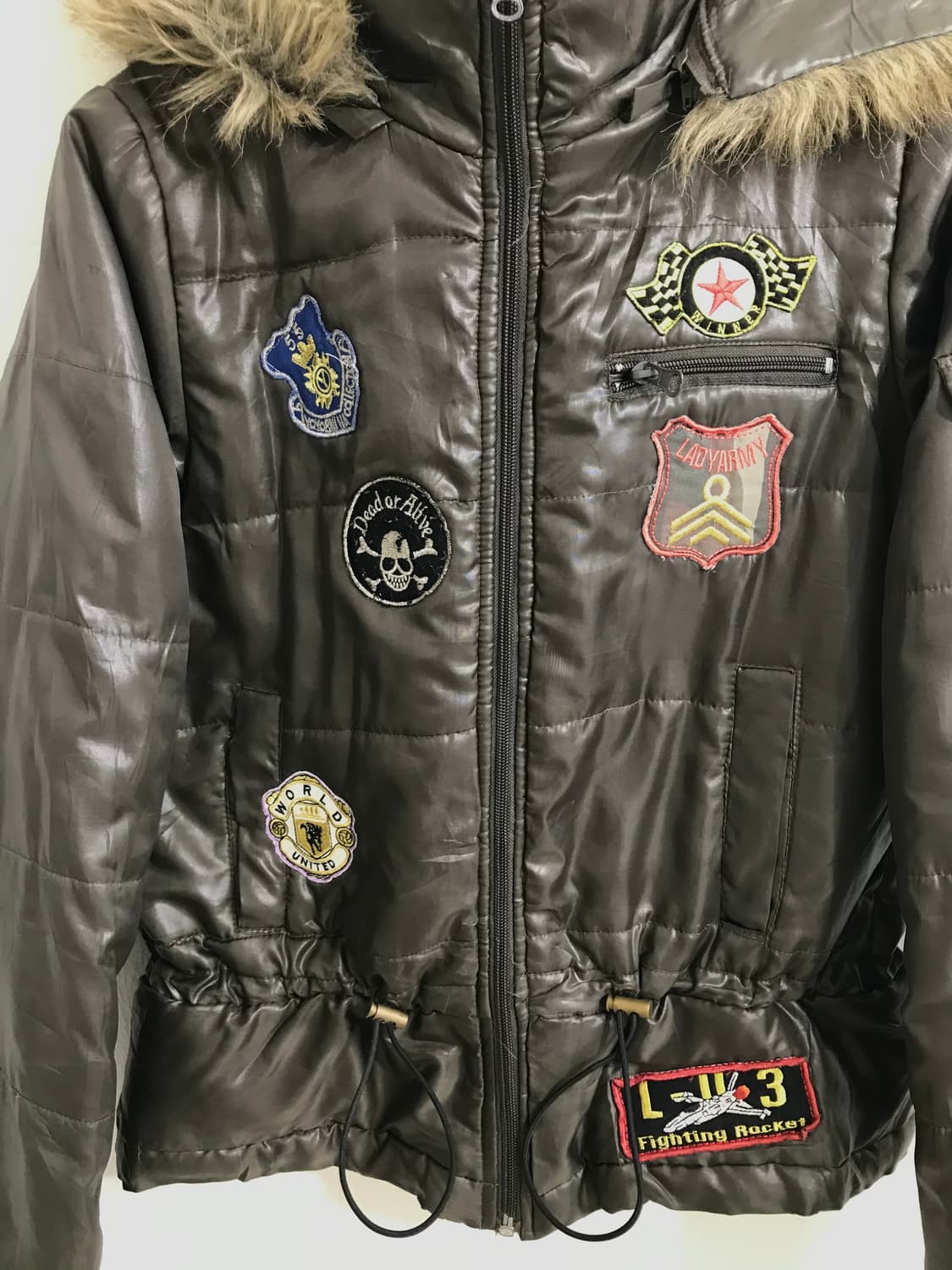 빈티지 카키 펑크 와펜 야상 패딩 자켓 상품이미지4