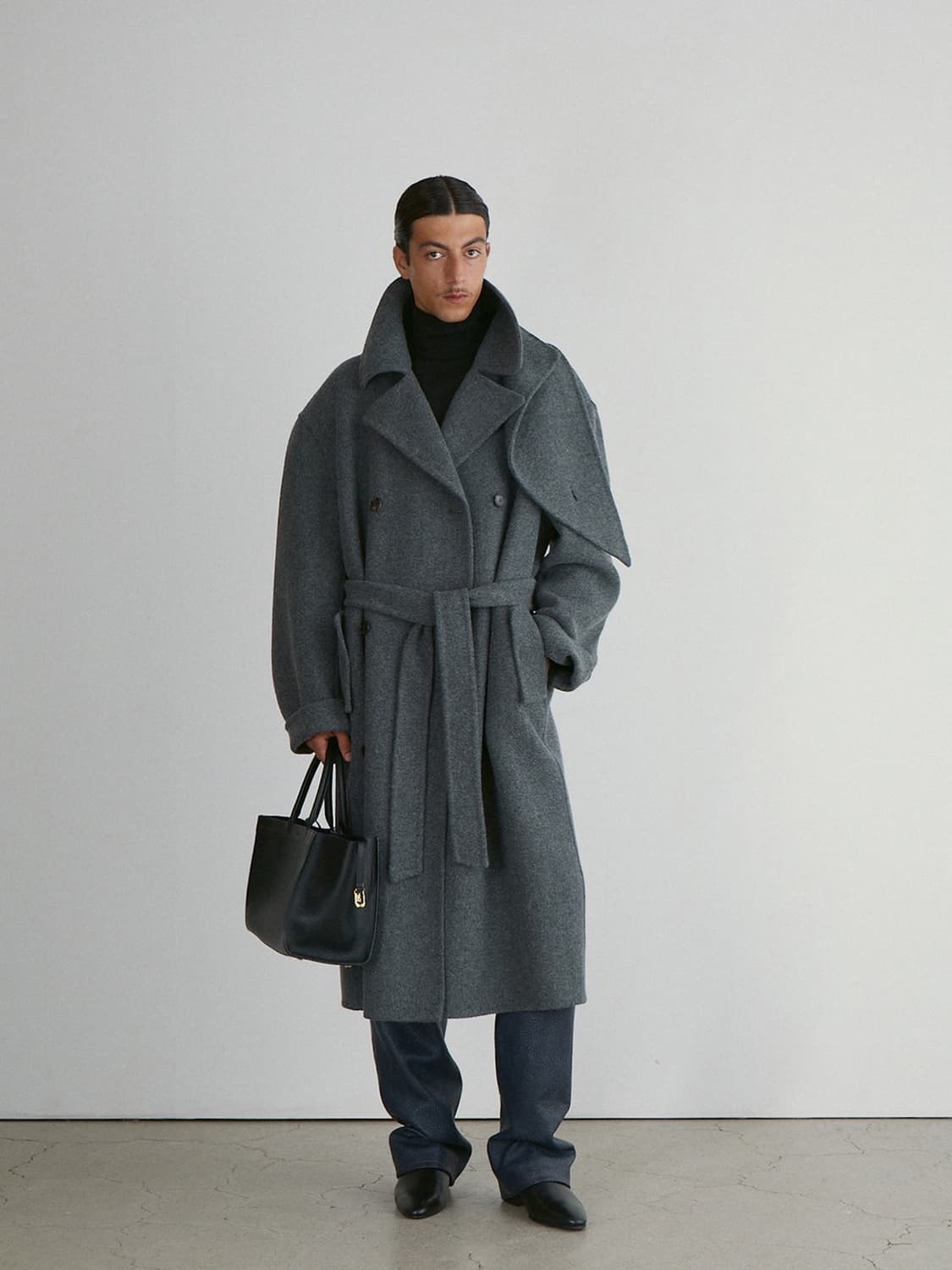 렉토 핸드메이드 오버사이즈 코트 그레이 2 사이즈 상품이미지2