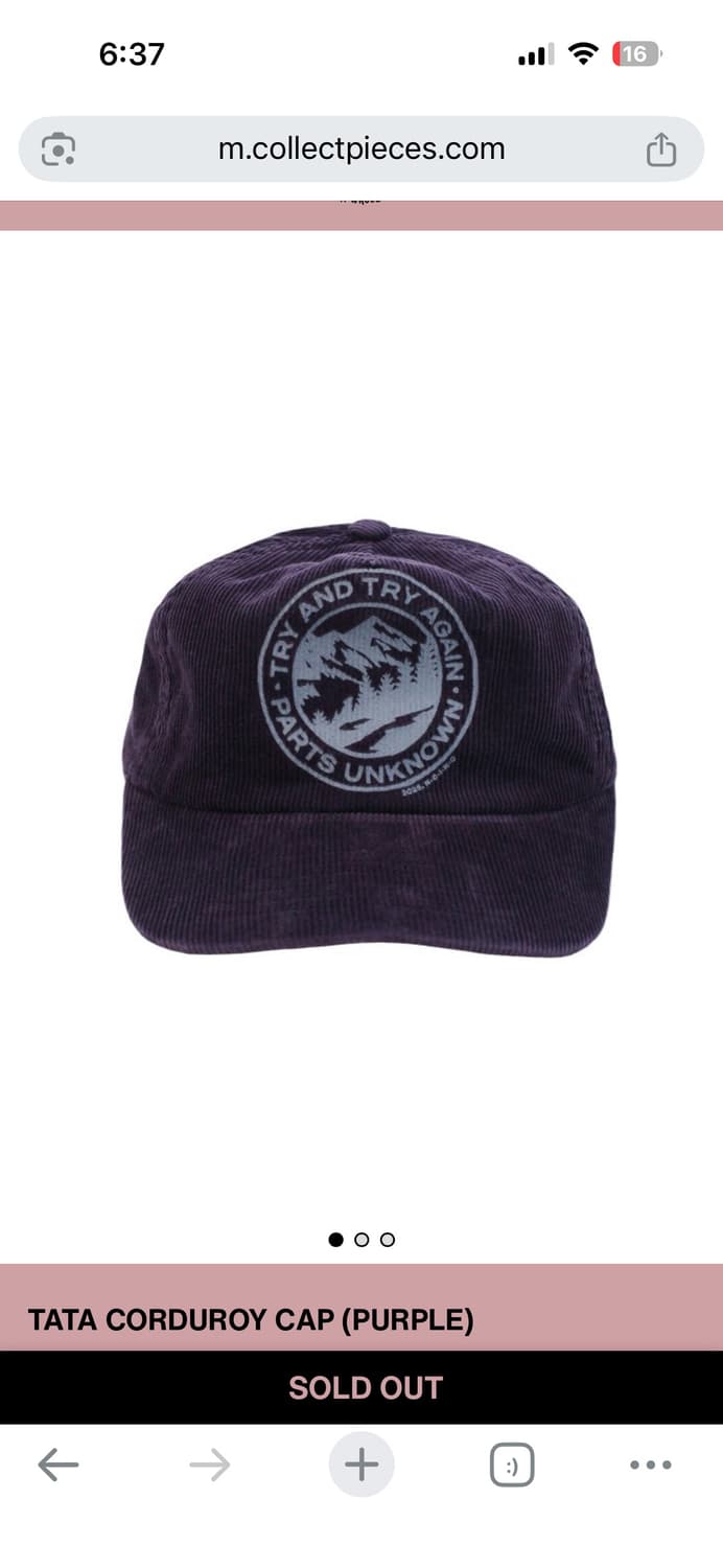 컬렉트피시스 볼캡 캡 모자 퍼플  TATA CORDUROY CAP  상품이미지1