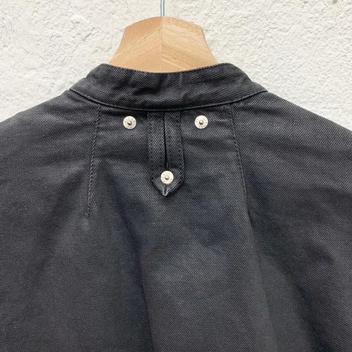 디젤 블랙 폴리 코튼 배색 크롭 봄버 자켓 상품이미지7