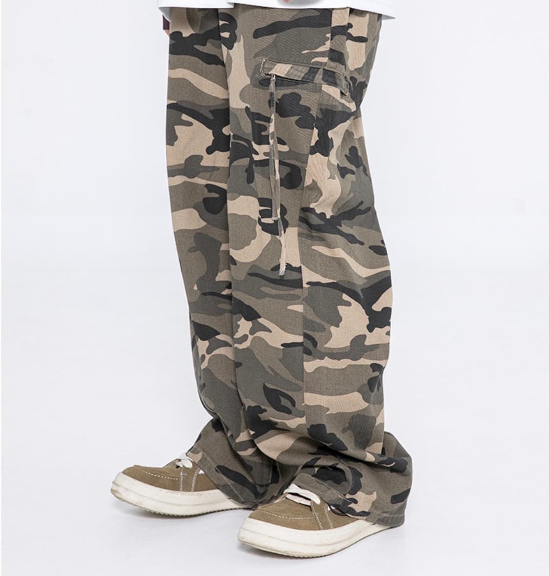 엑스톤즈 XP186 카모 스트랩 와이드 코튼 팬츠 (BROWN) 상품이미지1