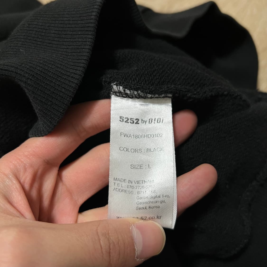 OiOi 오아이오아이 공용 오버사이즈 빅로고 후드티 [블랙] L/100 상품이미지6