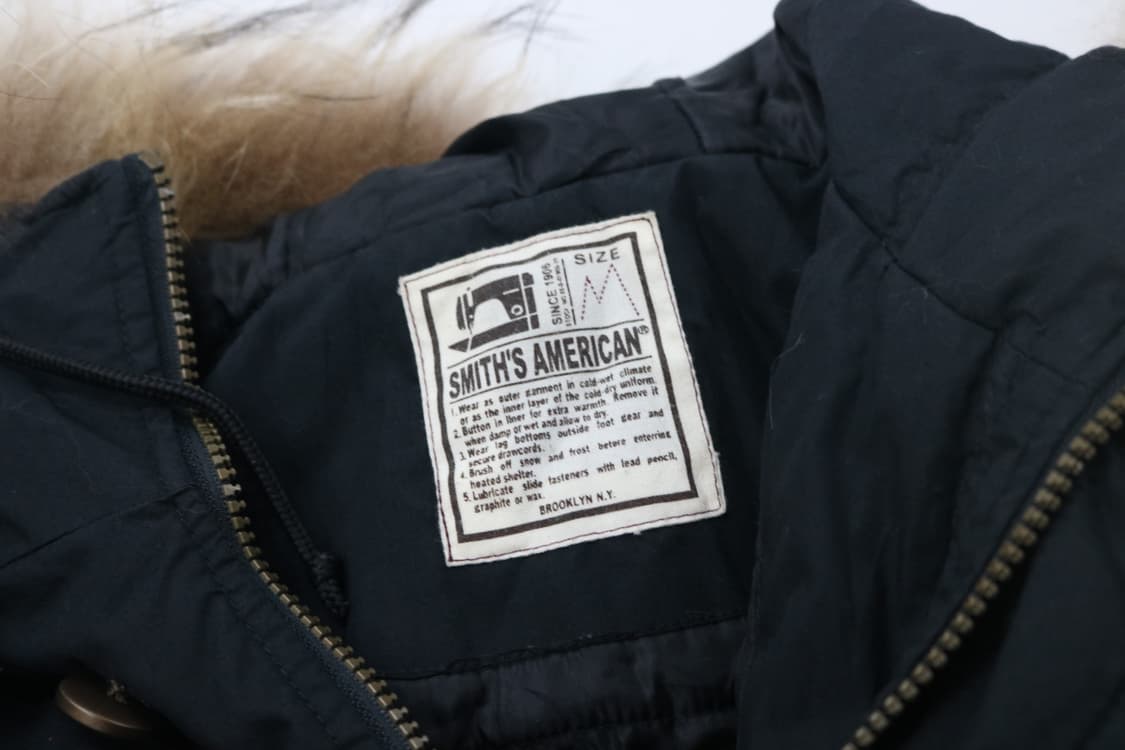 스미스 아메리칸 빈티지 리얼 라쿤 퍼 블랙 밀리터리 파카  상품이미지9