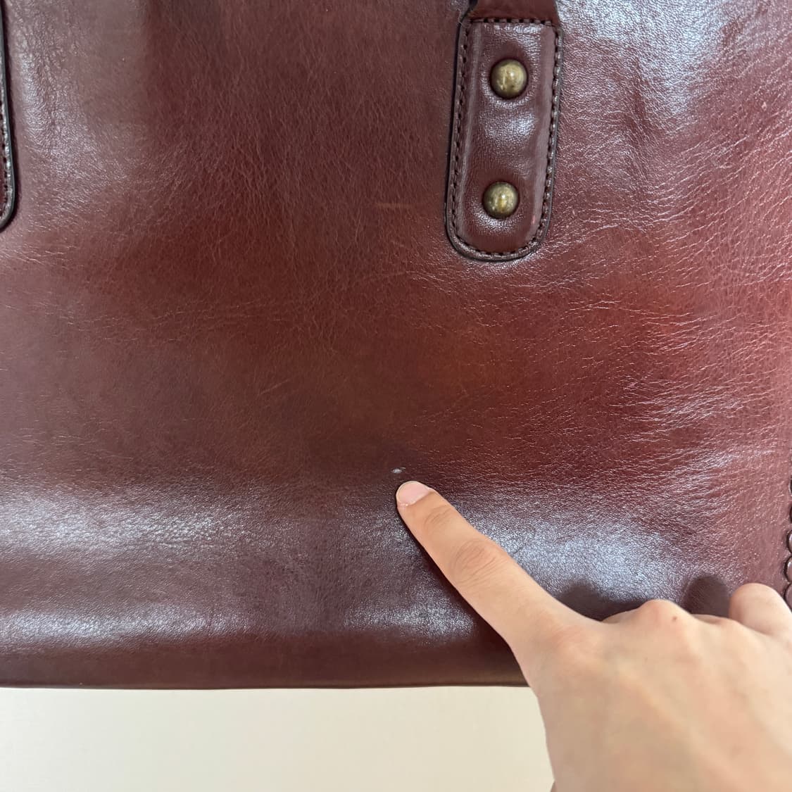 빈티지 안나수이 브라운 가죽 토트백 상품이미지7