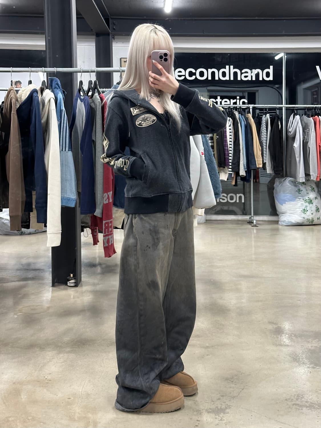 벤슨  자수 패치 후드 집업 상품이미지2