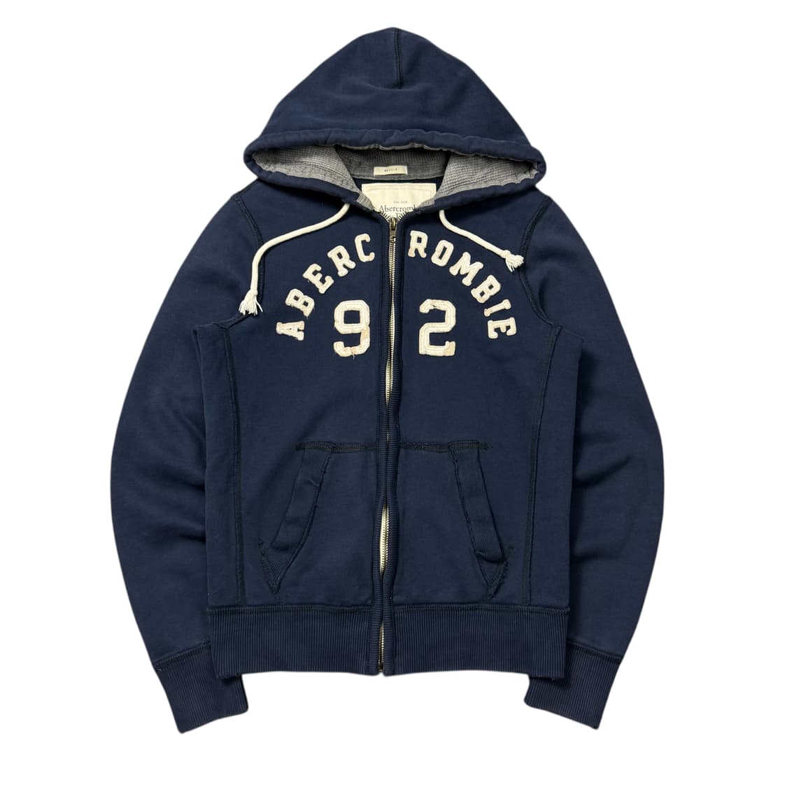 (M) 아베크롬비 아치로고 헤비 후드집업 네이비 상품이미지1
